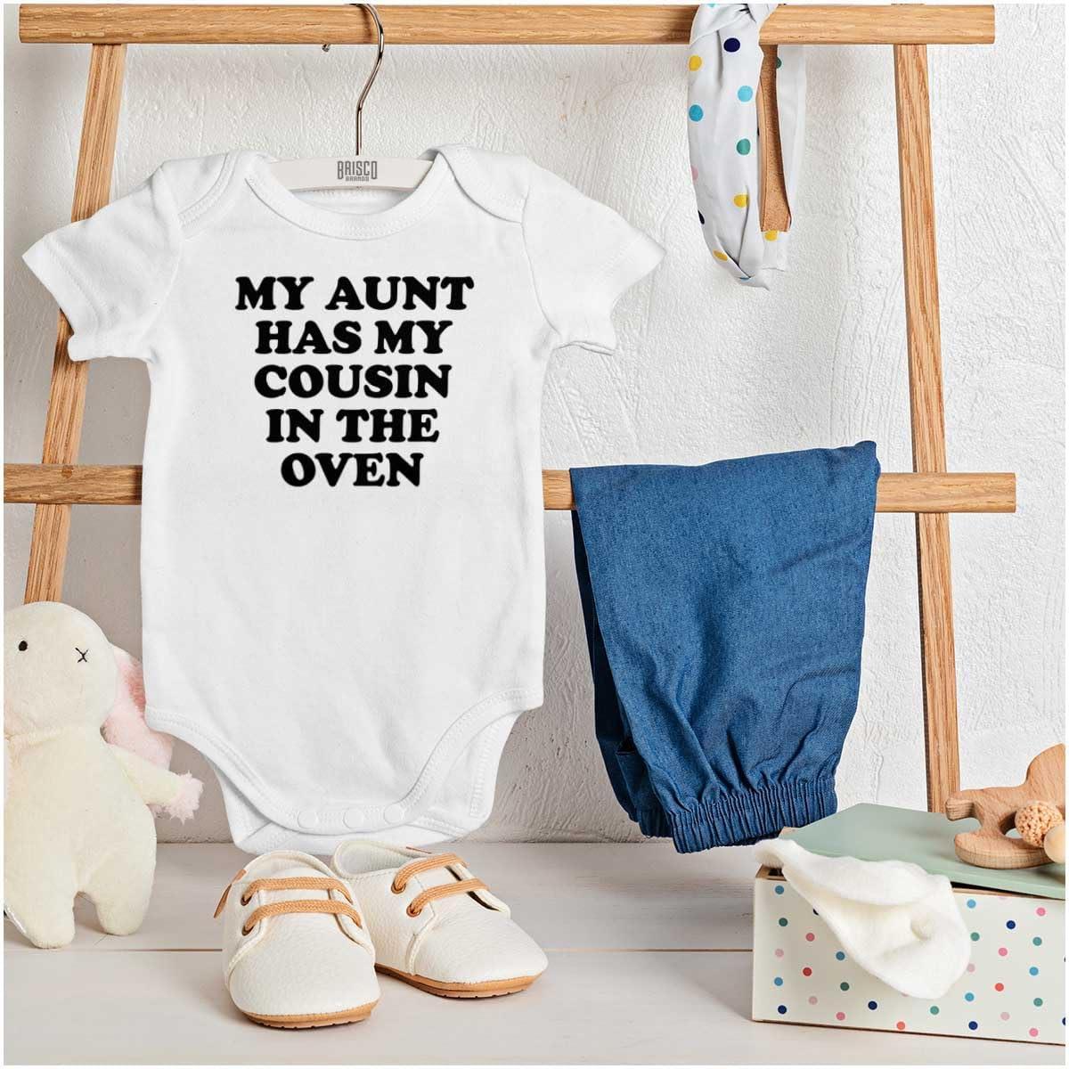 imageBrisco Brands Proud Nephews Nieces Excepting Auntie Baby Romper Boys or GirlsWhite