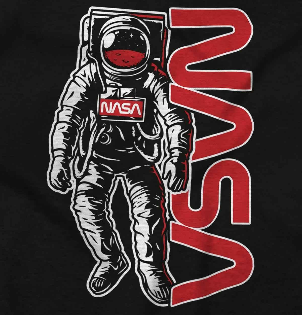 imageBrisco Brands Retro Astronaut NASA Worm Logo Baby Romper Boys or GirlsBlack
