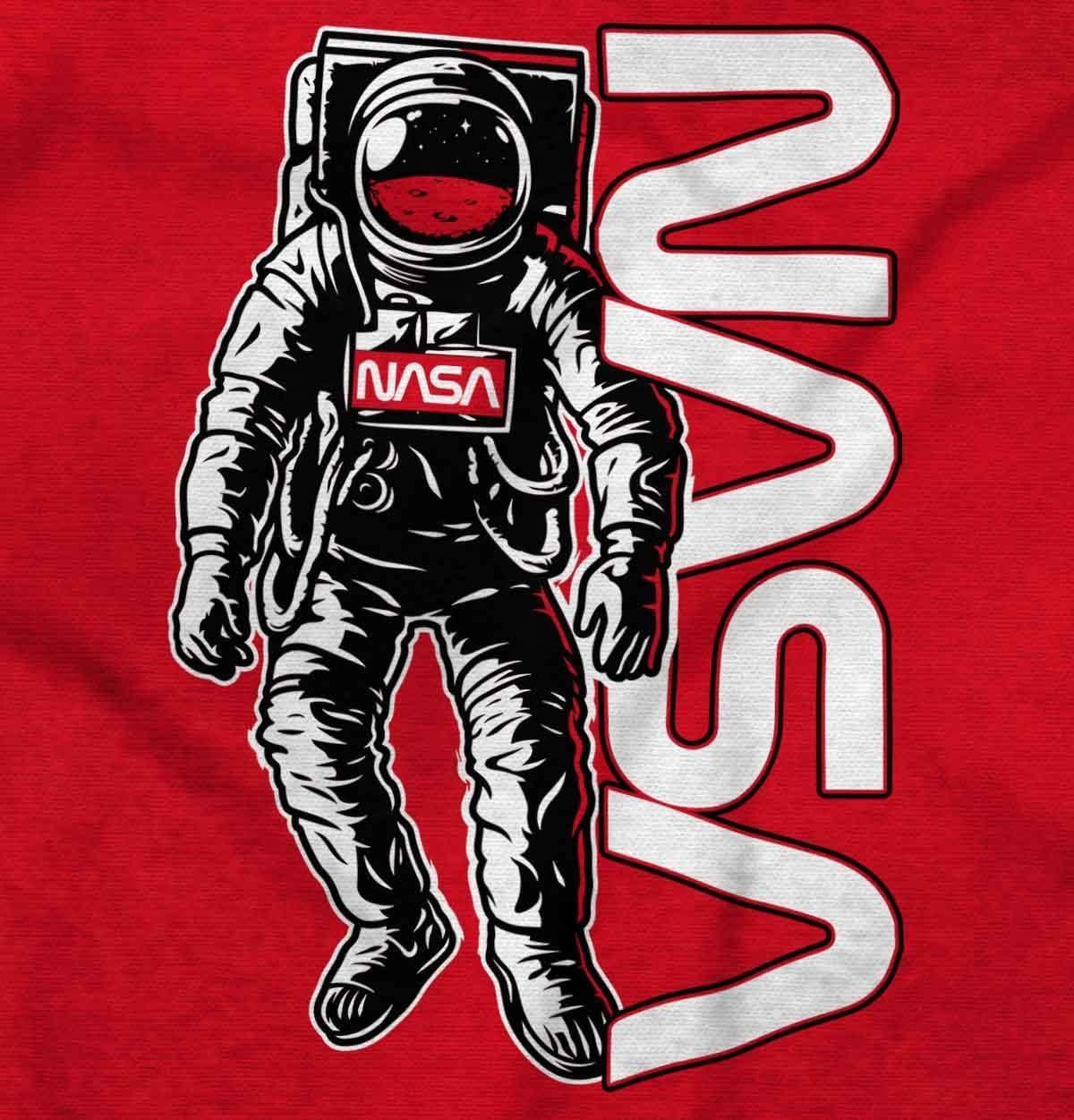 imageBrisco Brands Retro Astronaut NASA Worm Logo Baby Romper Boys or GirlsRed