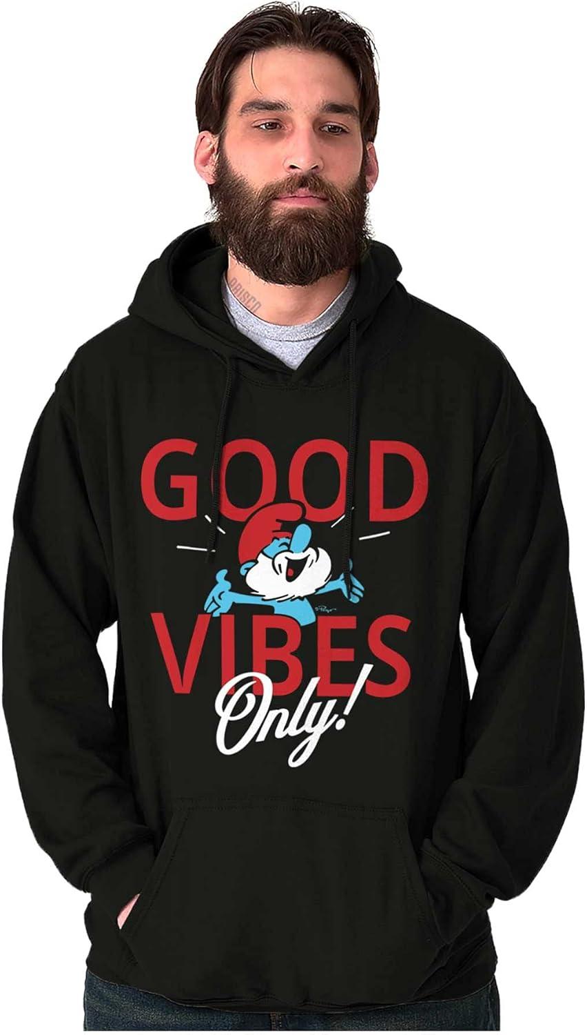 imageBrisco Brands Retro Papa Smurf Positivity Quote Hoodie Sweatshirt Women MenBlack