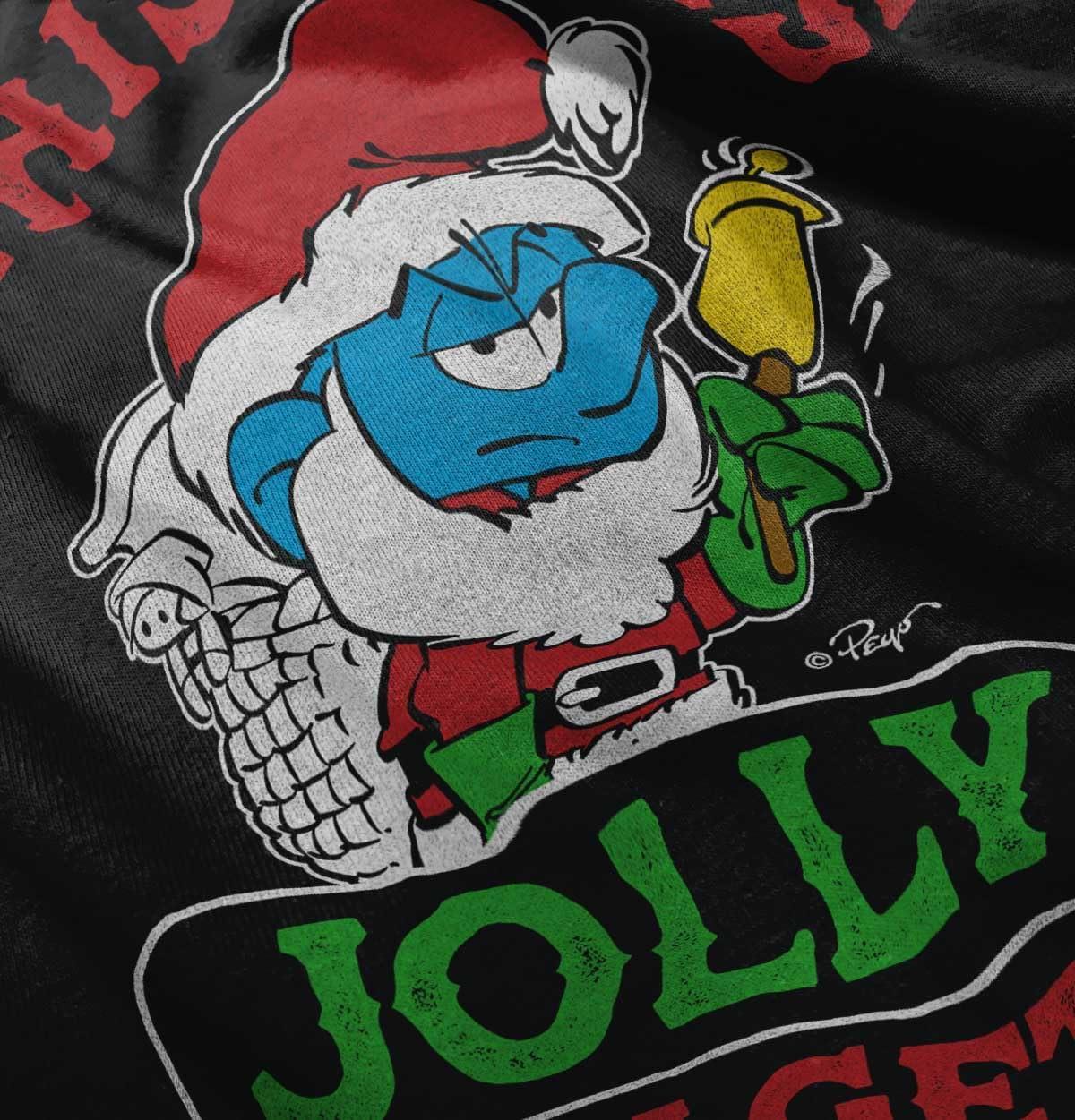 imageBrisco Brands Santa Grumpy Smurf Jolly Christmas Toddler Boy Girl T ShirtBlack
