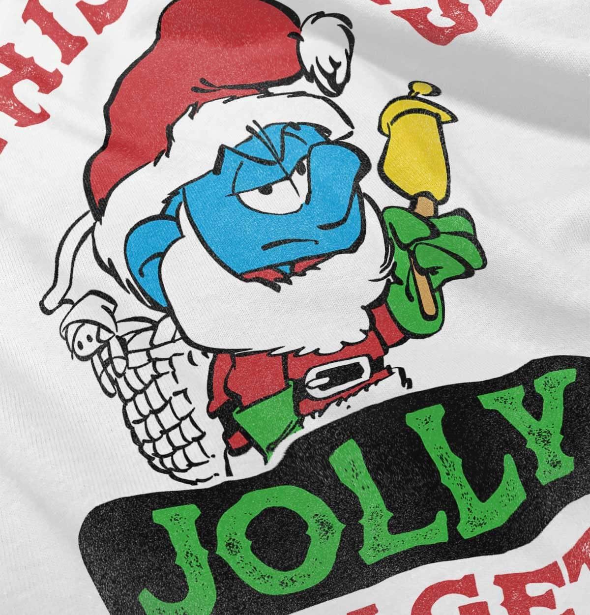 imageBrisco Brands Santa Grumpy Smurf Jolly Christmas Toddler Boy Girl T ShirtWhite