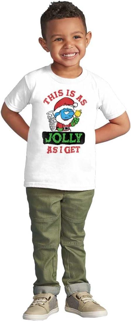 imageBrisco Brands Santa Grumpy Smurf Jolly Christmas Toddler Boy Girl T ShirtWhite