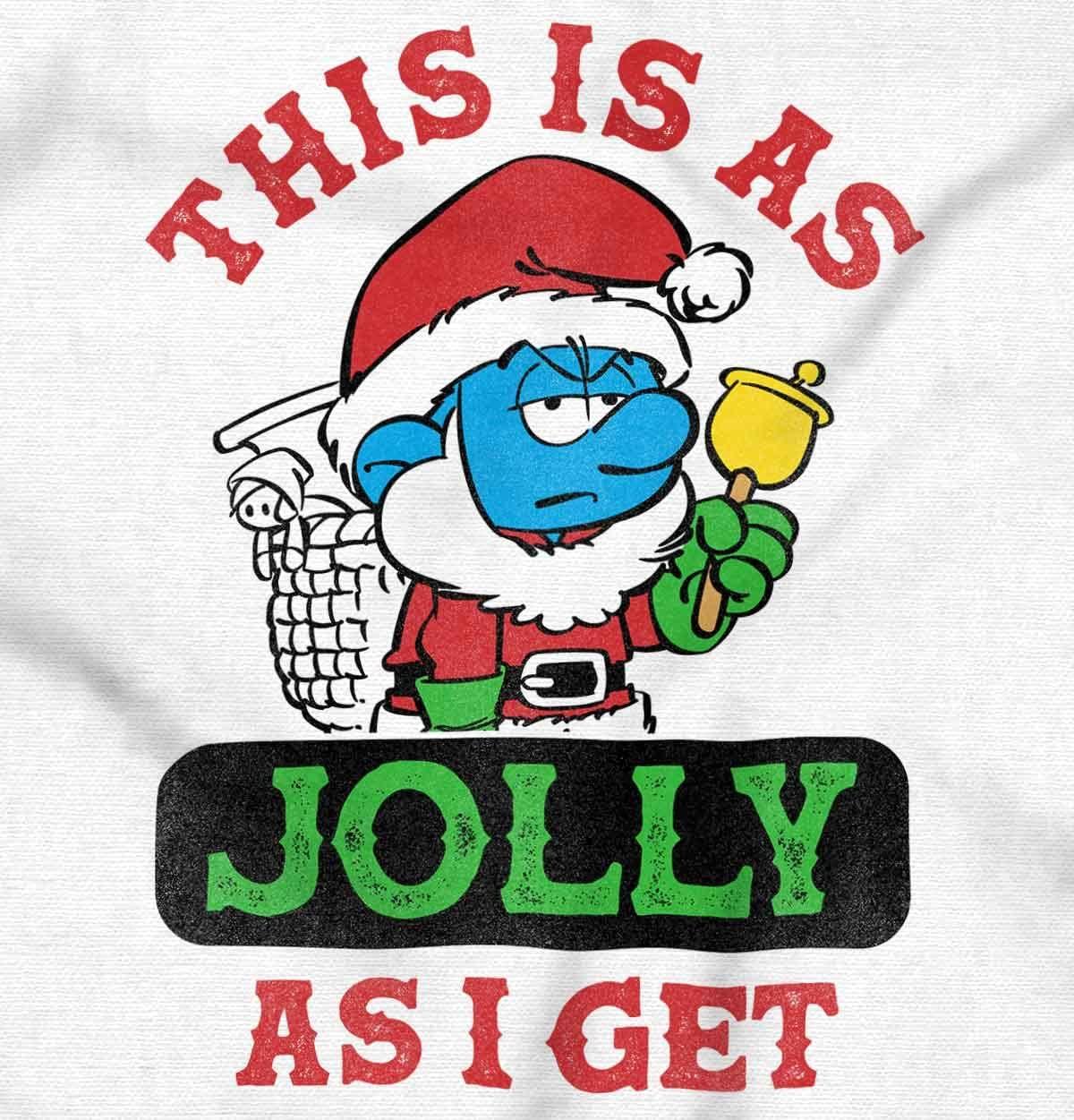 imageBrisco Brands Santa Grumpy Smurf Jolly Christmas Toddler Boy Girl T ShirtWhite