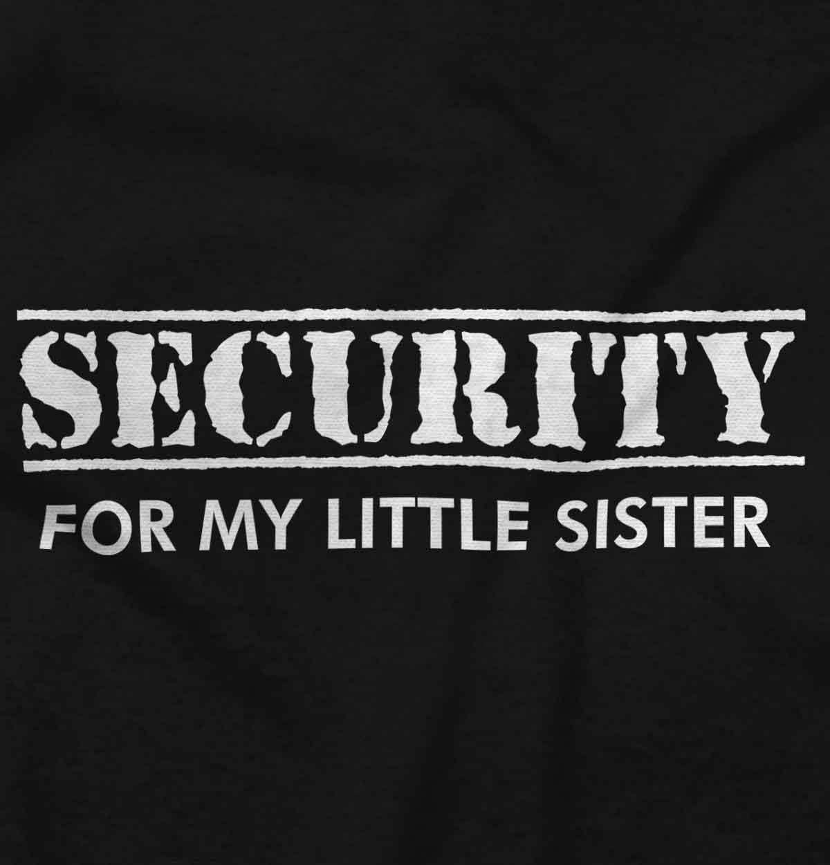 imageBrisco Brands Security Little Sibling Lil Sis Family Baby Romper Boys or GirlsBlack