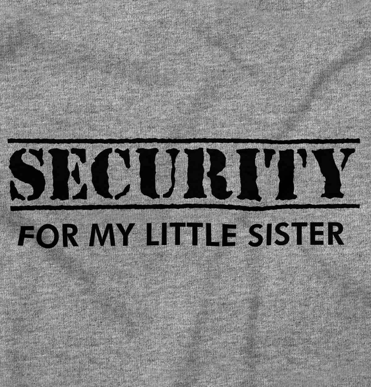 imageBrisco Brands Security Little Sibling Lil Sis Family Baby Romper Boys or GirlsHeather