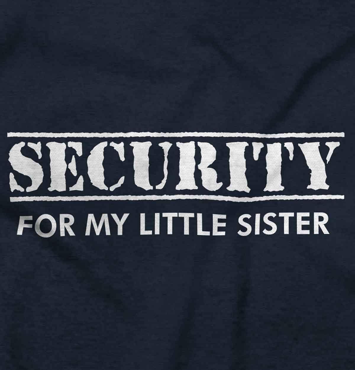 imageBrisco Brands Security Little Sibling Lil Sis Family Baby Romper Boys or GirlsNavy