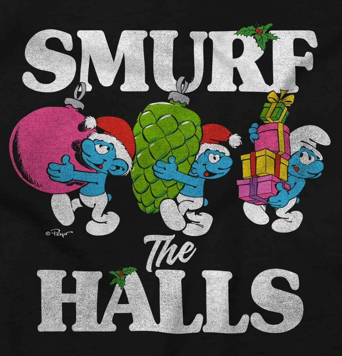 imageBrisco Brands Smurf the Halls Christmas Presents Baby Romper Boys or GirlsBlack