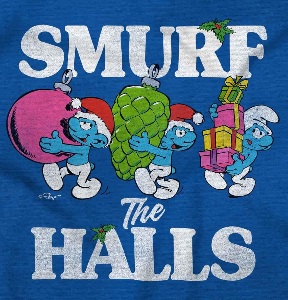 imageBrisco Brands Smurf the Halls Christmas Presents Baby Romper Boys or GirlsRoyal