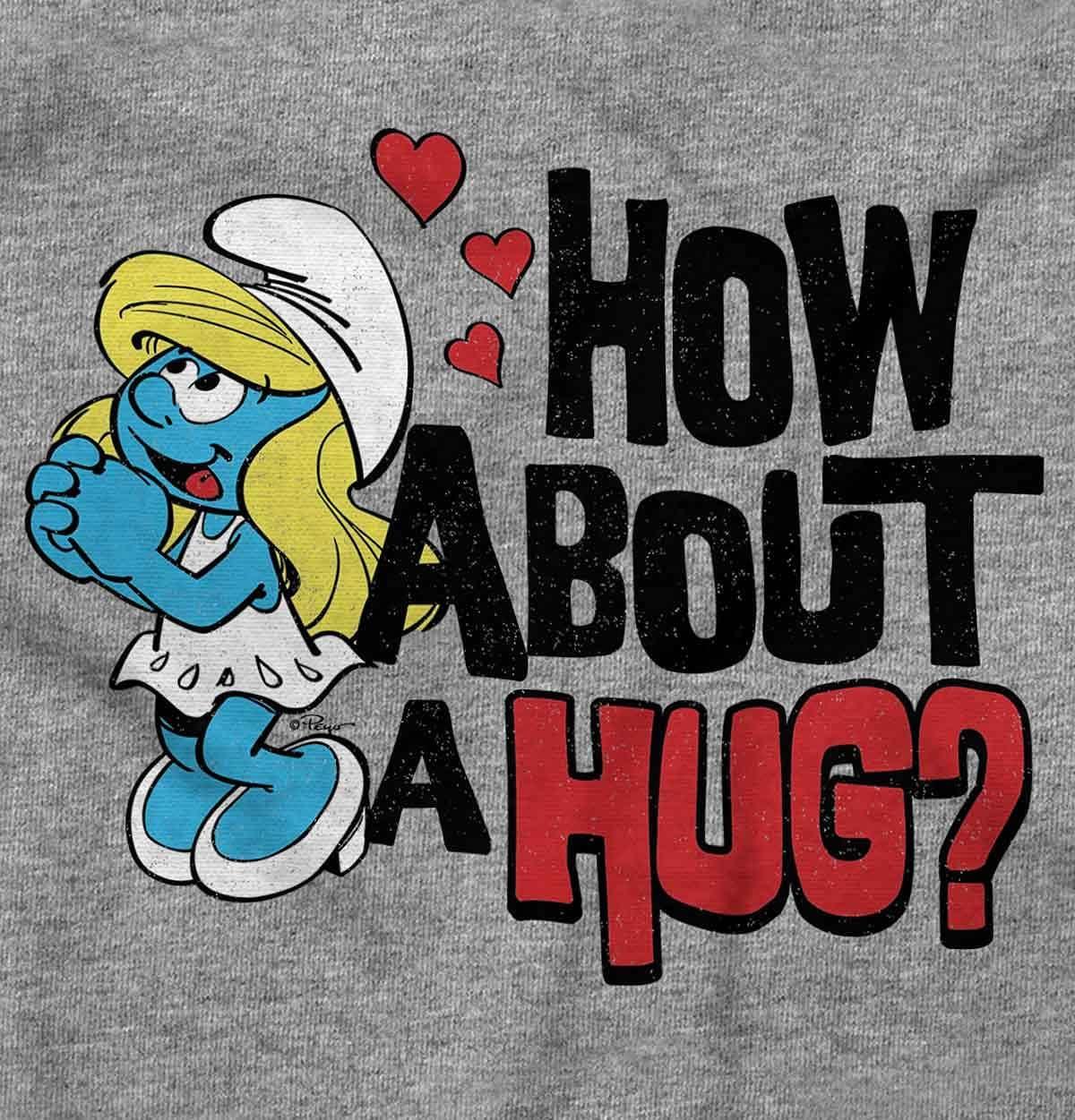 imageBrisco Brands Smurfs Cute Smurfette How About a Hug Hoodie Sweatshirt WomenSport Grey