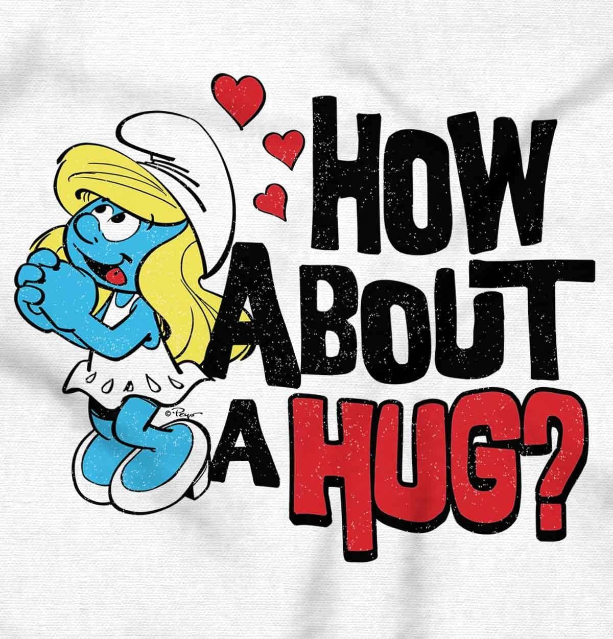 imageBrisco Brands Smurfs Cute Smurfette How About a Hug Hoodie Sweatshirt WomenWhite