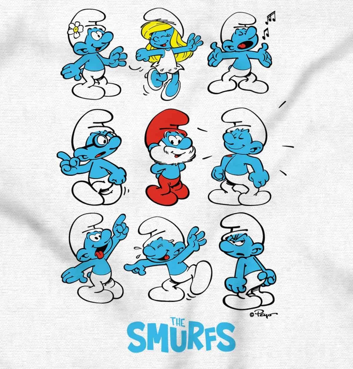 imageBrisco Brands Smurfs Squad Papa Smurfette Cartoon Zip Up Hoodie Mens WomensWhite