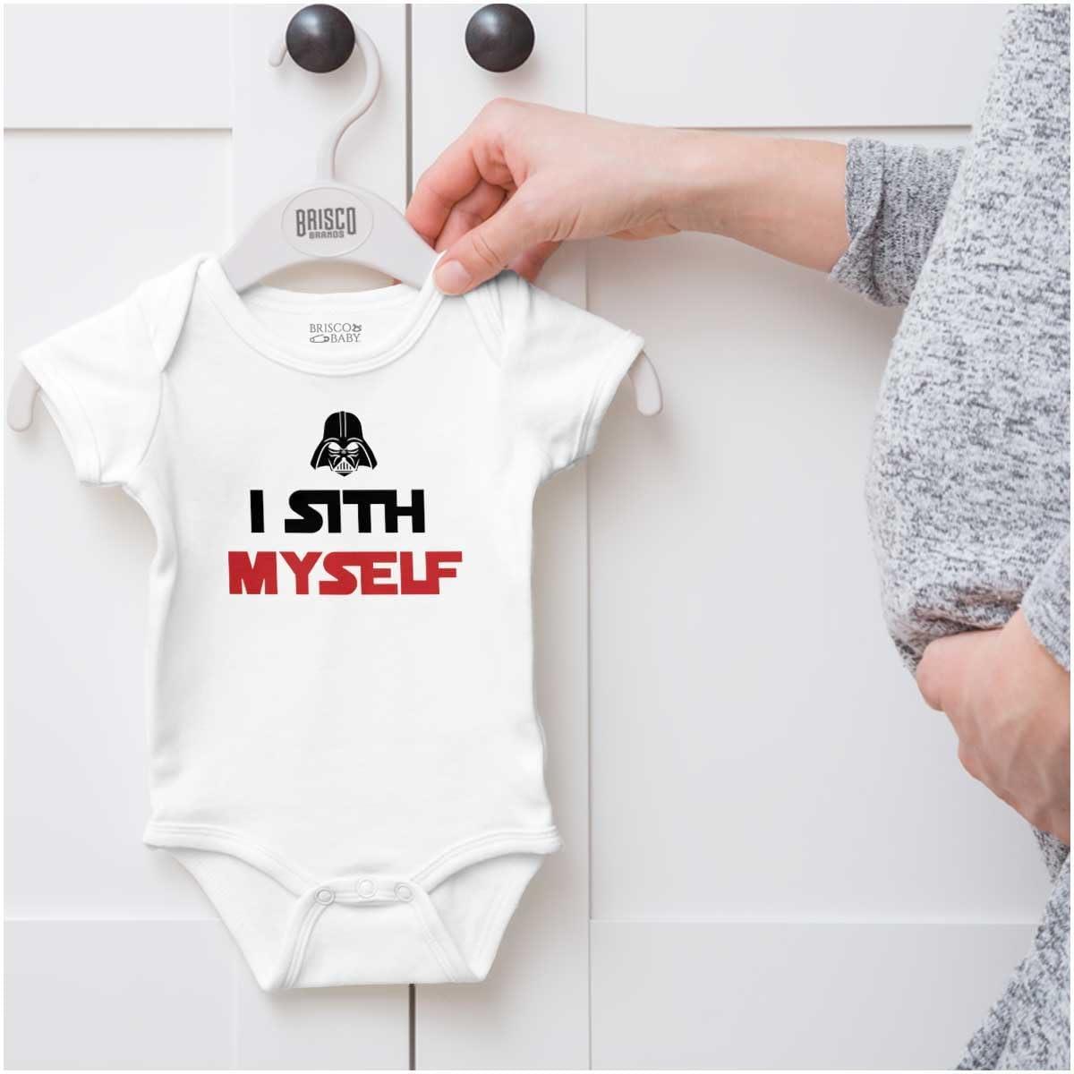 imageBrisco Brands Spaced Myself Dark Galaxy Nerd Baby Romper Boys or GirlsWhite