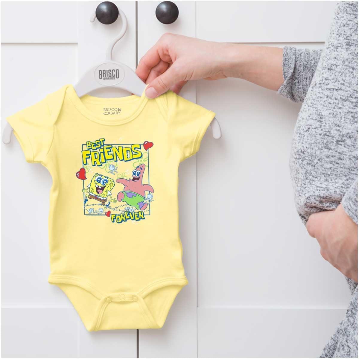imageBrisco Brands SpongeBob Patrick Best Friend Forever Baby Romper Boys or GirlsBanana