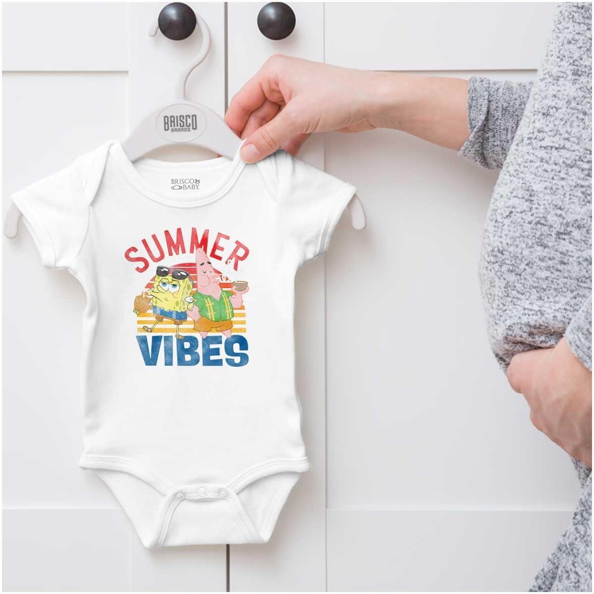 imageBrisco Brands SpongeBob and Patrick Summer Vibes Baby Romper Boys or GirlsWhite