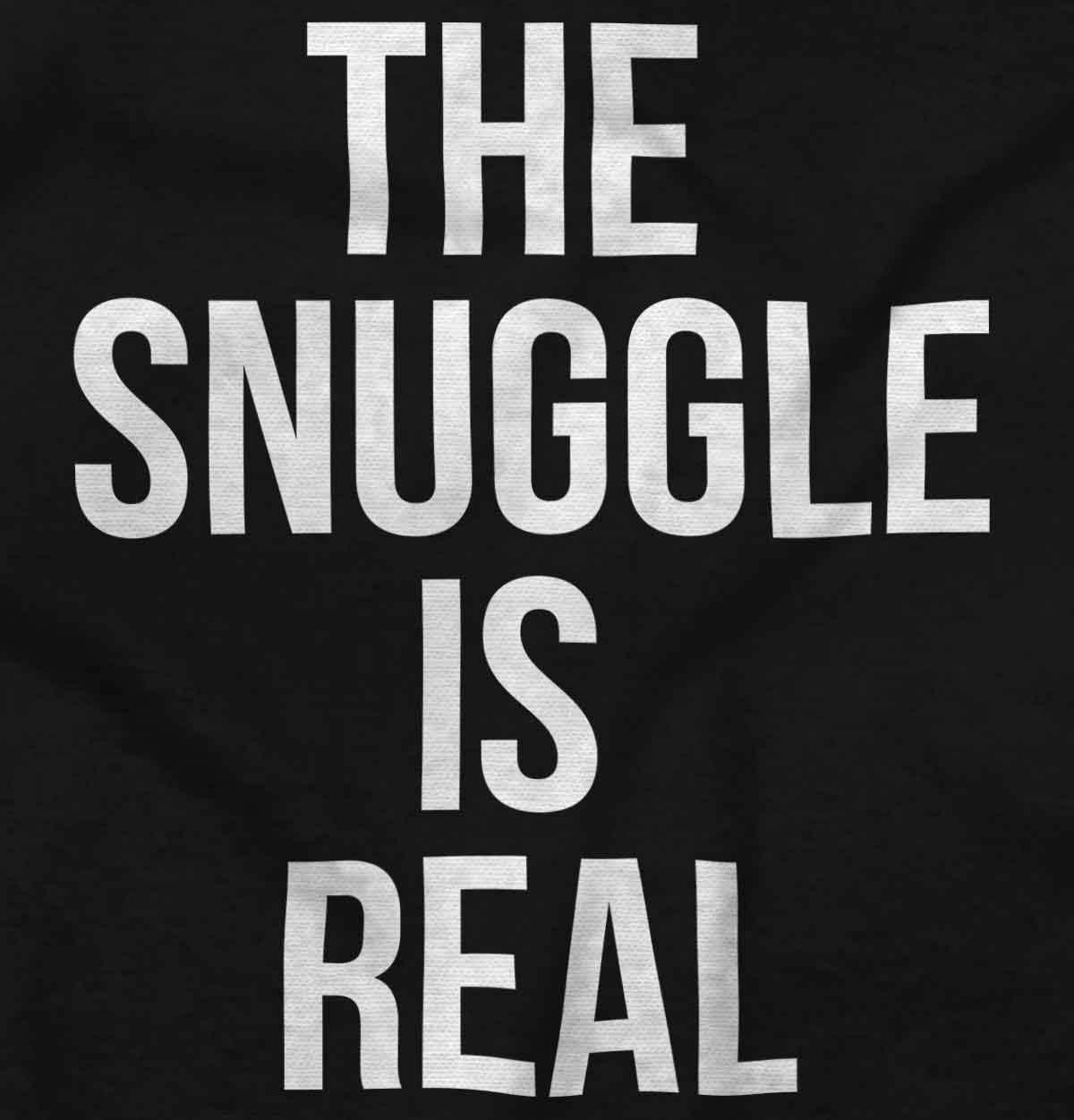 imageBrisco Brands The Snuggle Is Real Funny Pun Cute Baby Romper Boys or GirlsBlack
