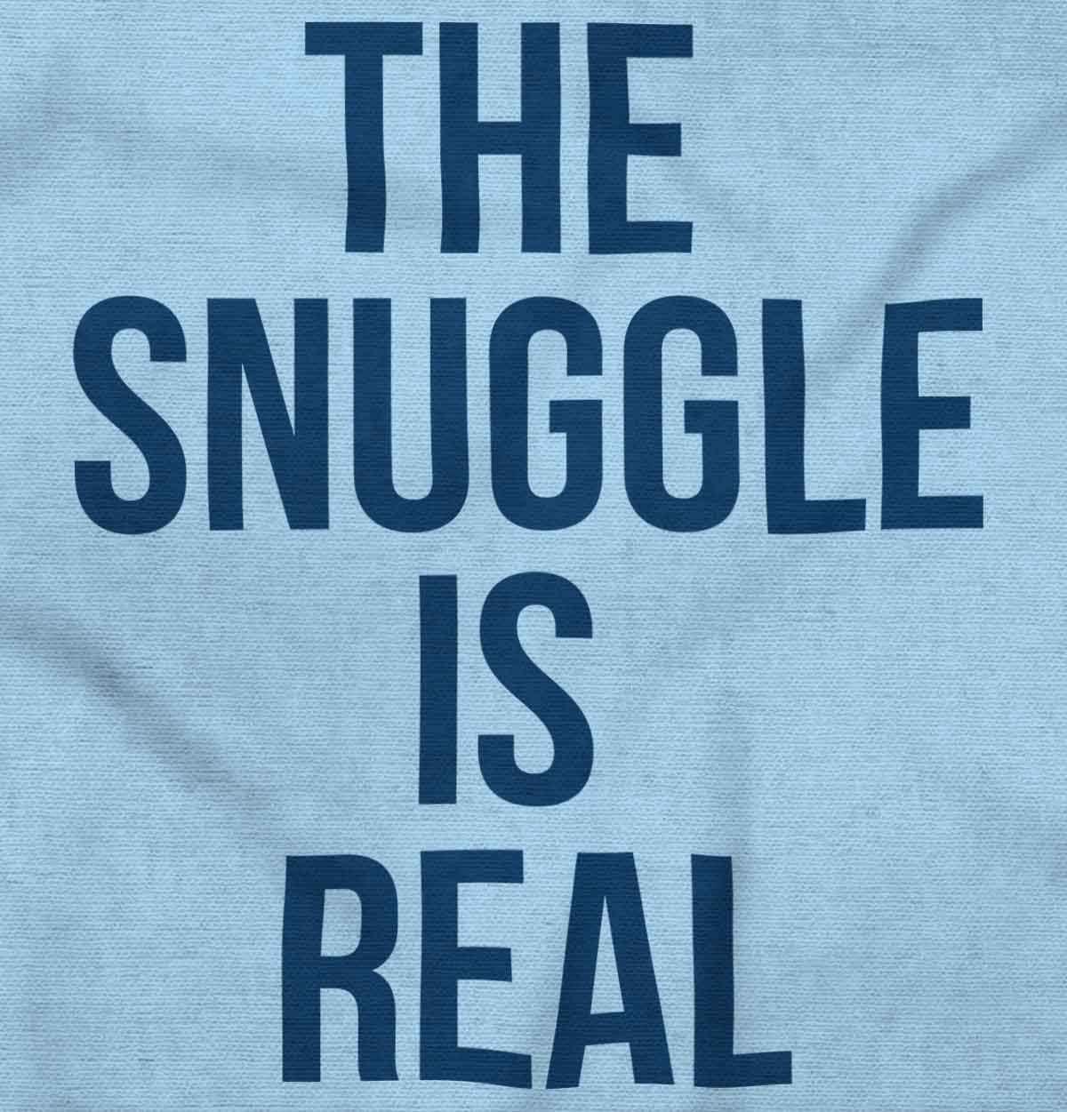 imageBrisco Brands The Snuggle Is Real Funny Pun Cute Baby Romper Boys or GirlsLight Blue