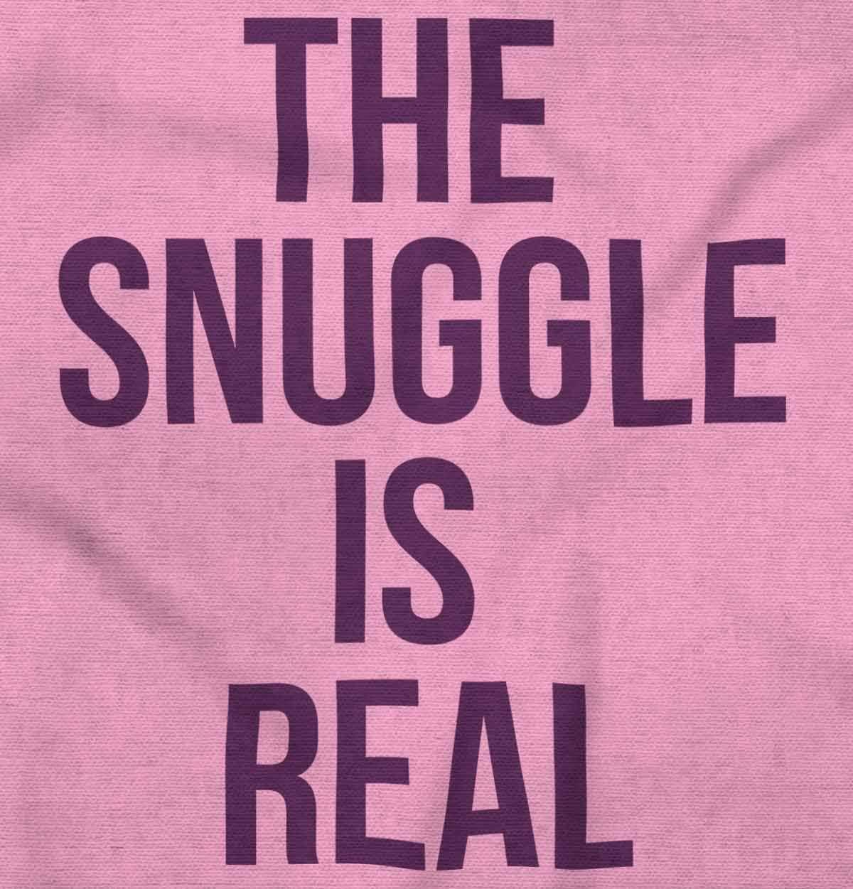 imageBrisco Brands The Snuggle Is Real Funny Pun Cute Baby Romper Boys or GirlsPink