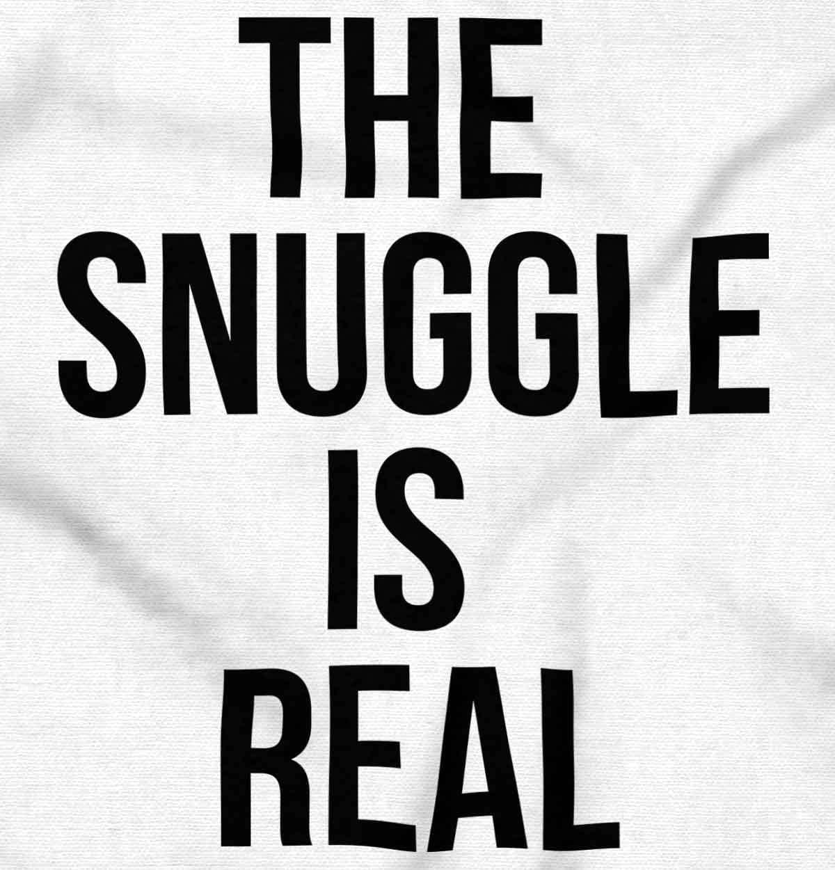 imageBrisco Brands The Snuggle Is Real Funny Pun Cute Baby Romper Boys or GirlsWhite