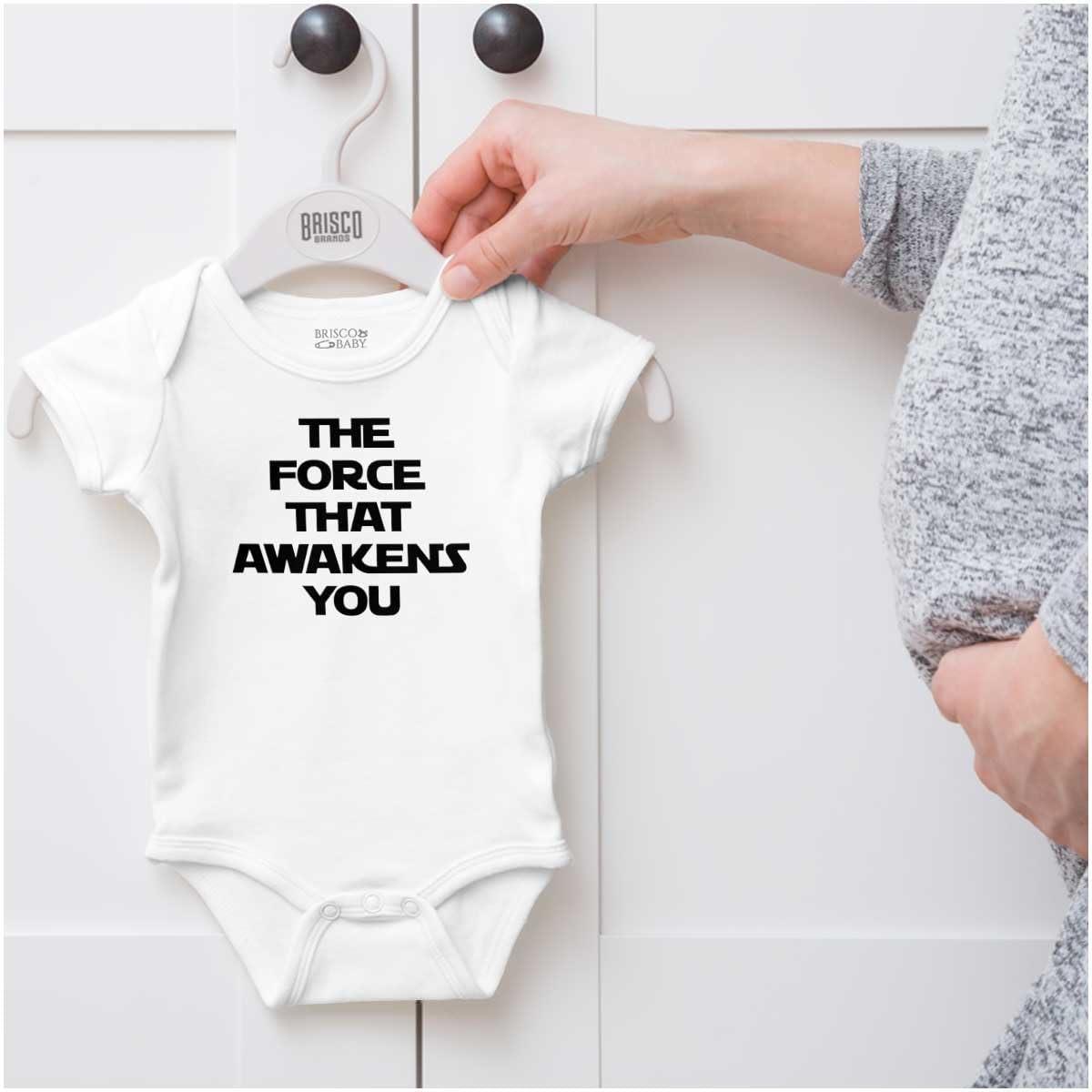 imageBrisco Brands The That Awakens You Dark Galaxy Baby Romper Boys or GirlsWhite