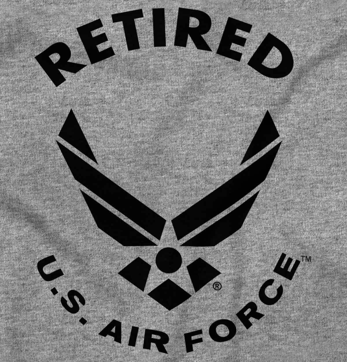 imageBrisco Brands US Air Force Retired USAF Veteran Graphic T Shirt Men or WomenSport Grey