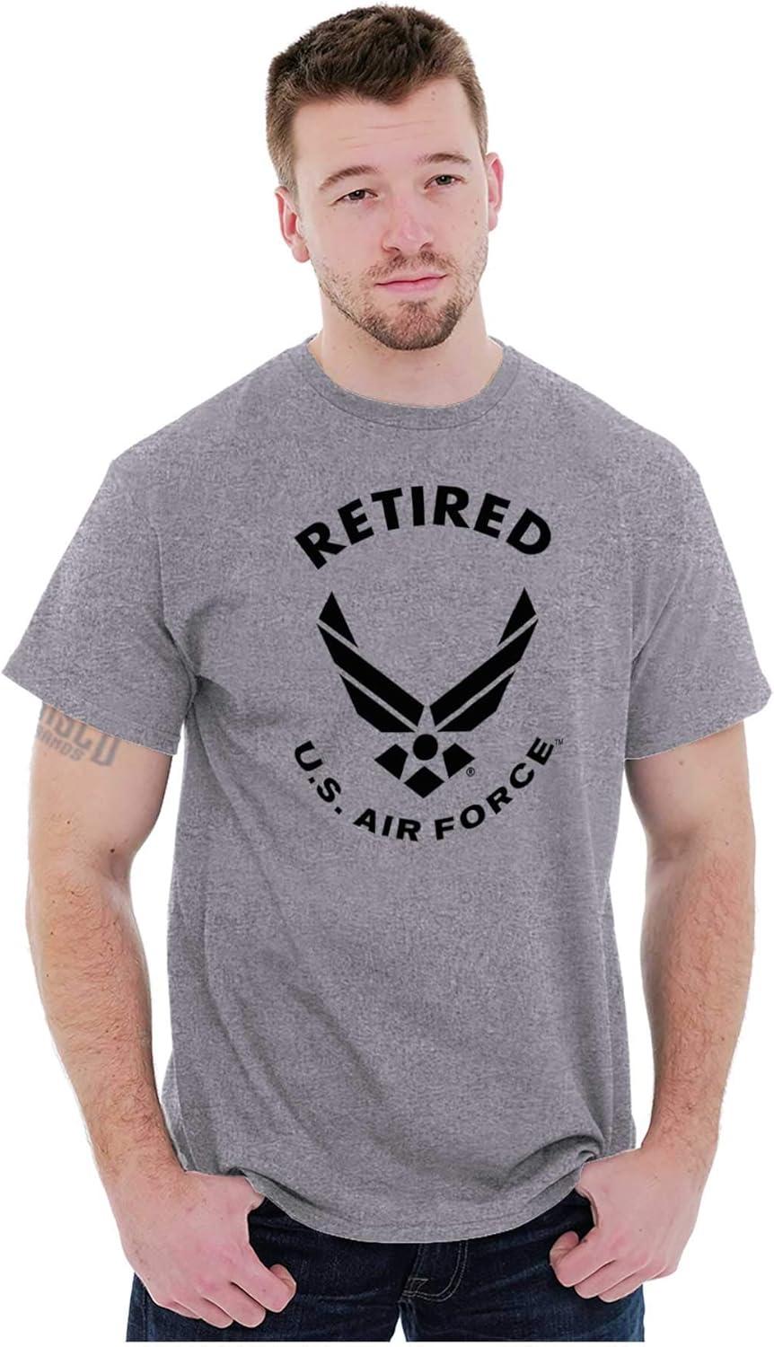 imageBrisco Brands US Air Force Retired USAF Veteran Graphic T Shirt Men or WomenSport Grey