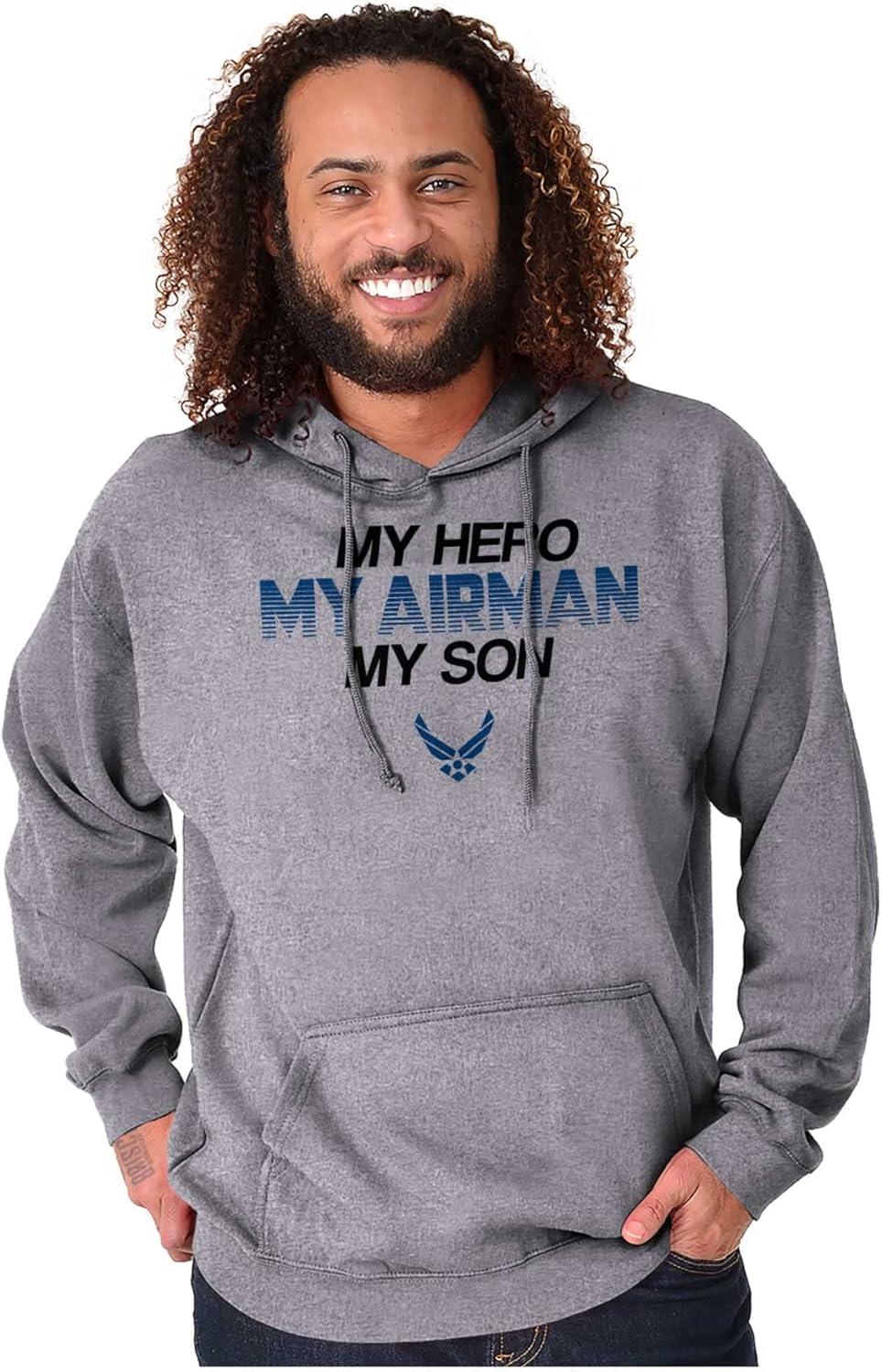 imageBrisco Brands US Airforce Hero Airman Son Hoodie Sweatshirt Women MenSport Grey