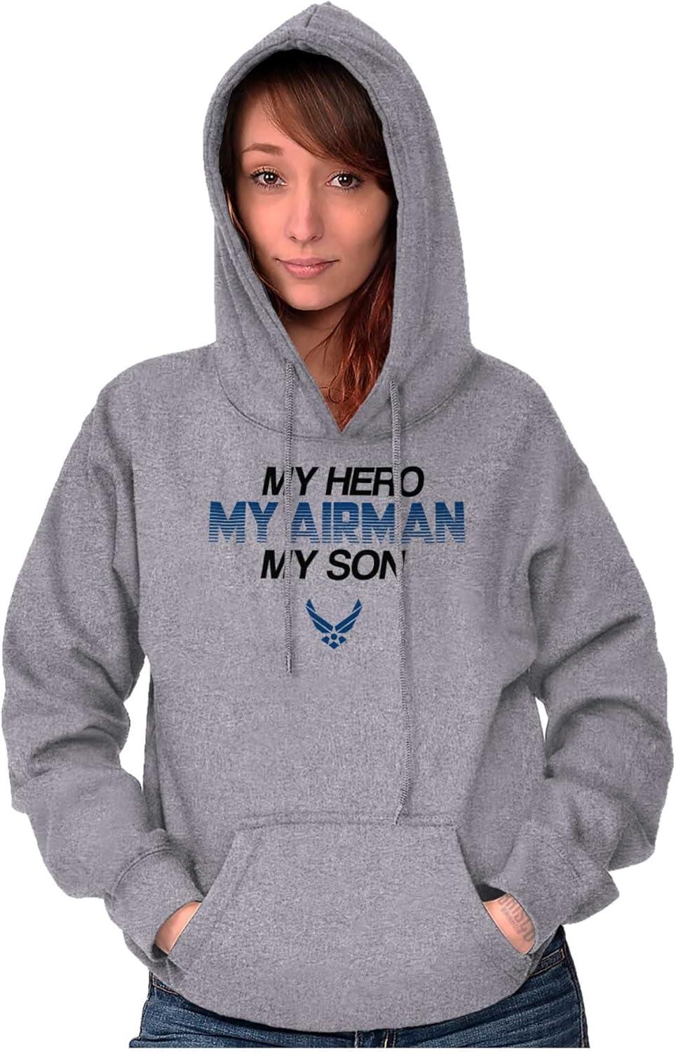 imageBrisco Brands US Airforce Hero Airman Son Hoodie Sweatshirt Women MenSport Grey