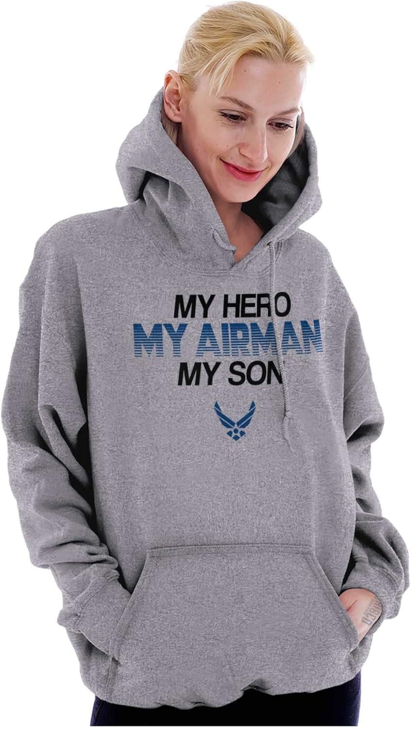 imageBrisco Brands US Airforce Hero Airman Son Hoodie Sweatshirt Women MenSport Grey