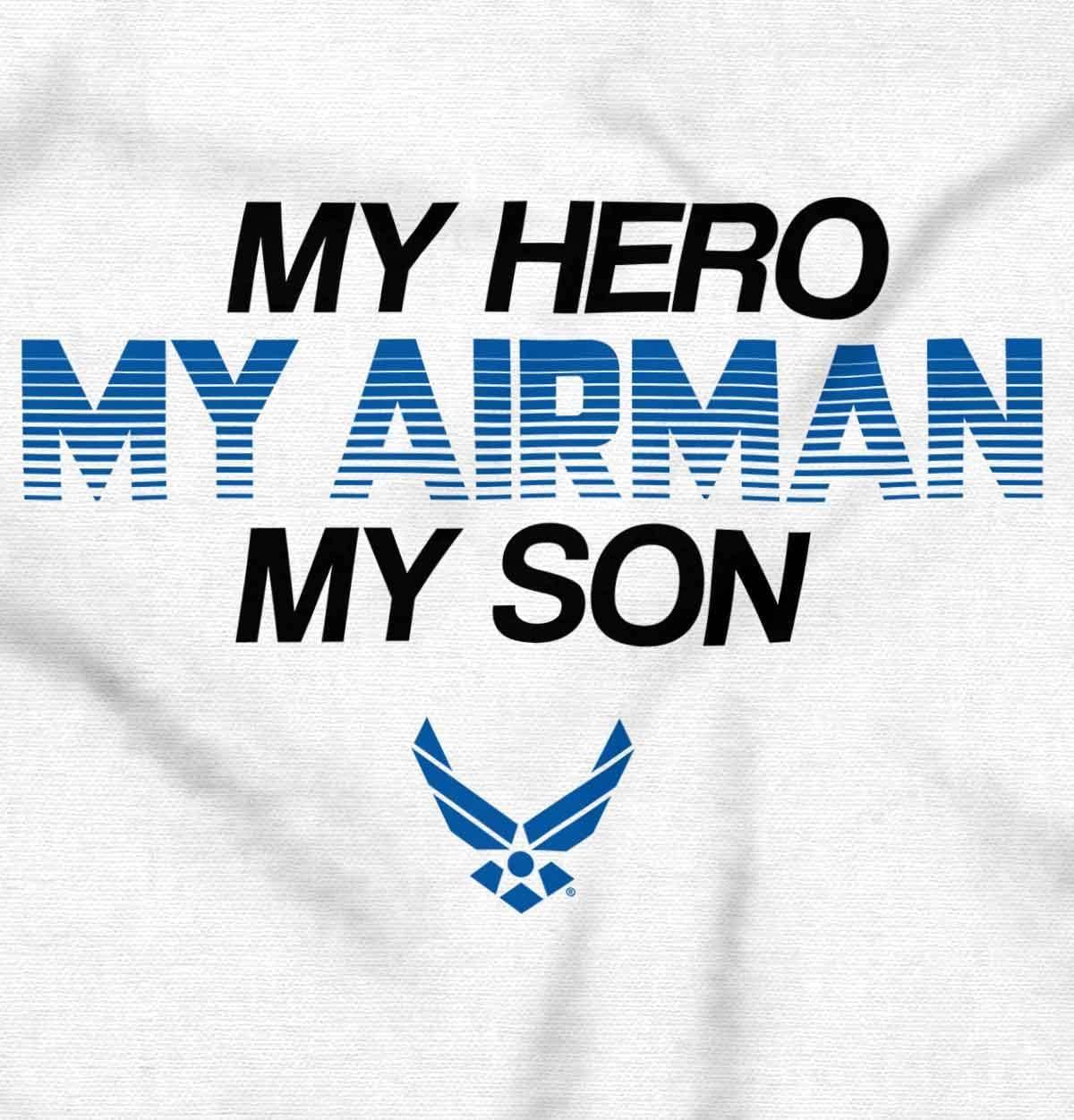 imageBrisco Brands US Airforce Hero Airman Son Hoodie Sweatshirt Women MenWhite