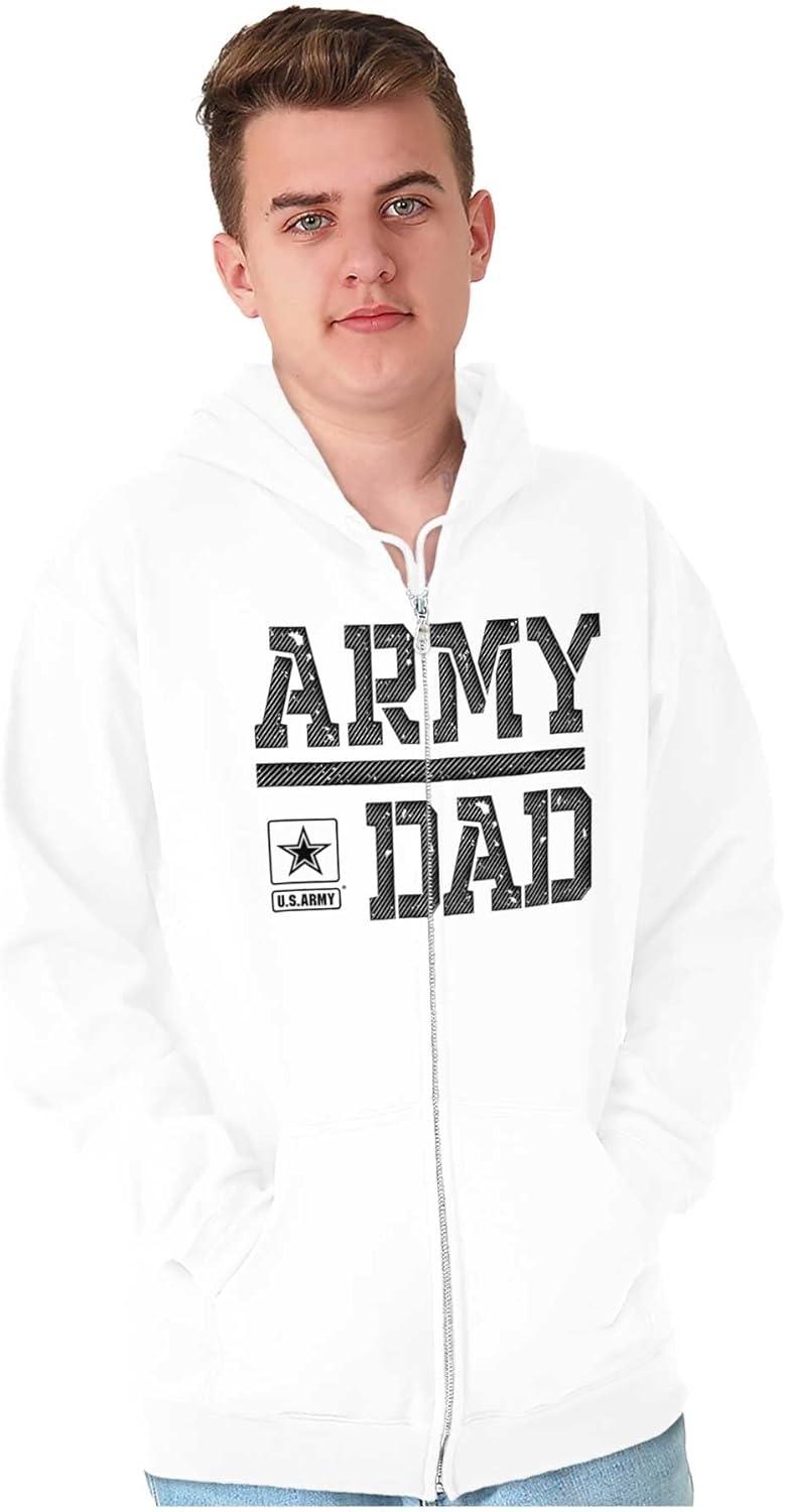 imageBrisco Brands US Army Dad Military Father Star Logo Zip Hoodie Sweatshirt MenWhite