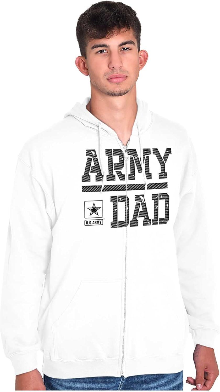 imageBrisco Brands US Army Dad Military Father Star Logo Zip Hoodie Sweatshirt MenWhite