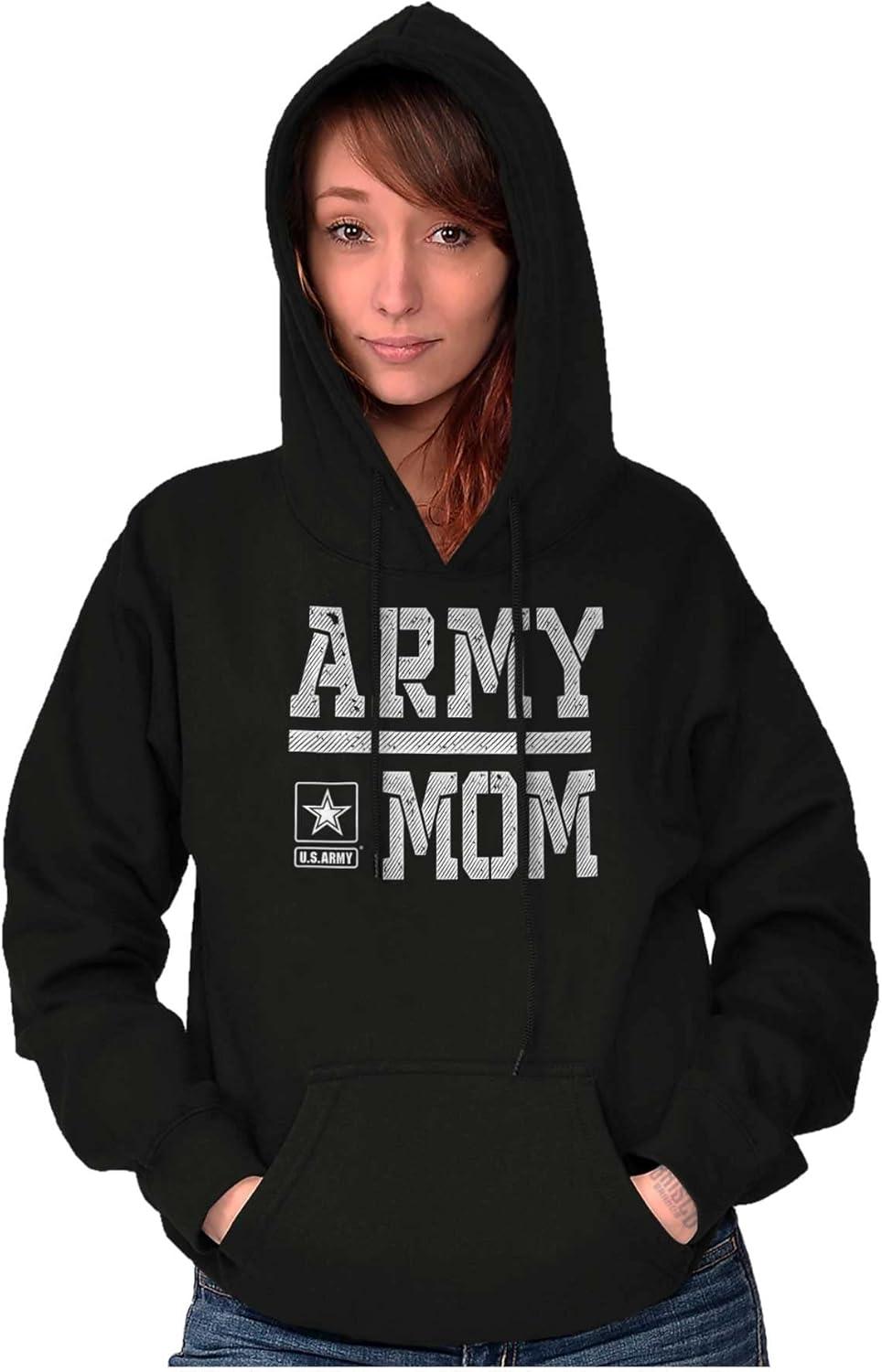 imageBrisco Brands US Army Mom Military Soldier Pride Hoodie Sweatshirt WomenBlack