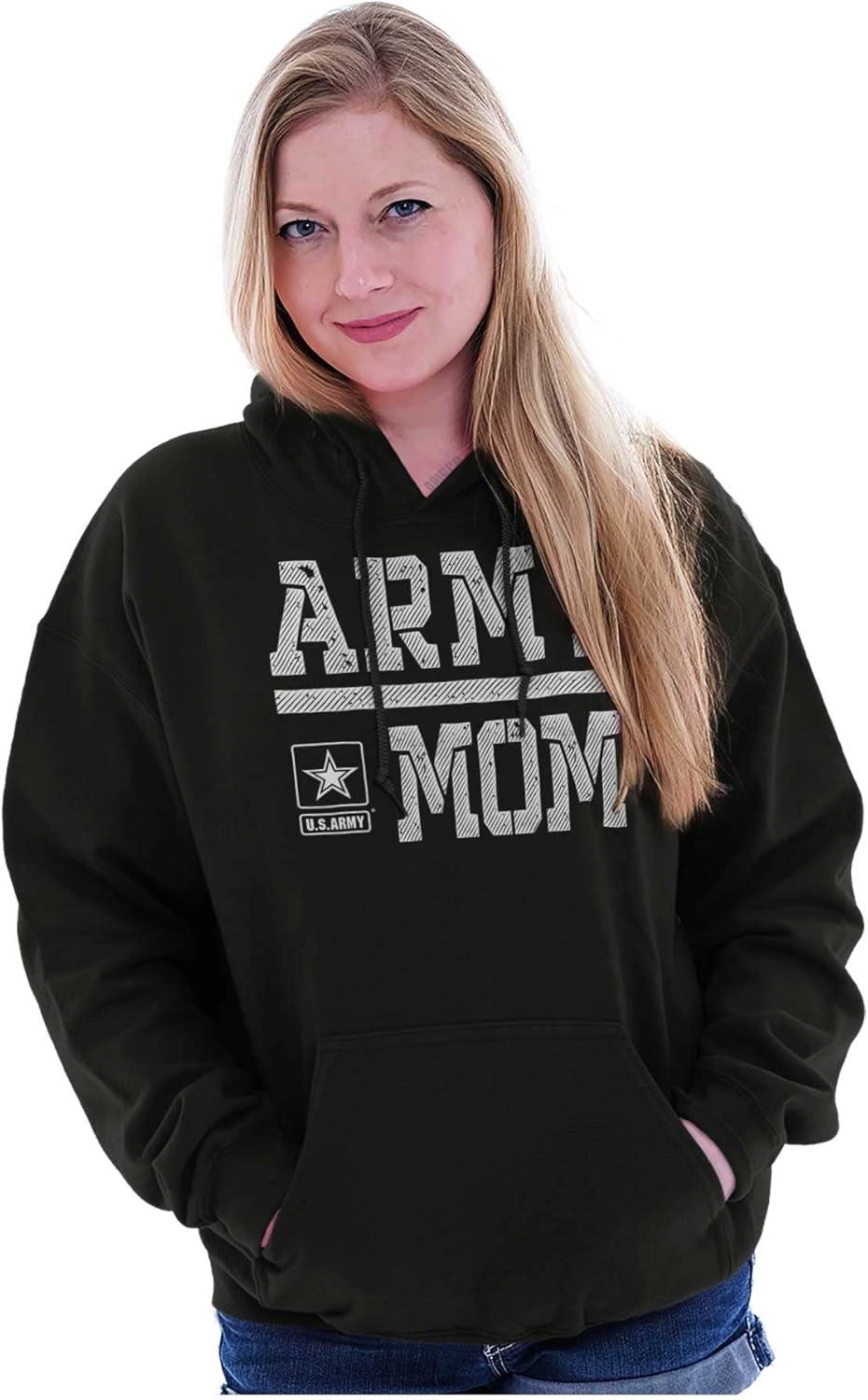 imageBrisco Brands US Army Mom Military Soldier Pride Hoodie Sweatshirt WomenBlack