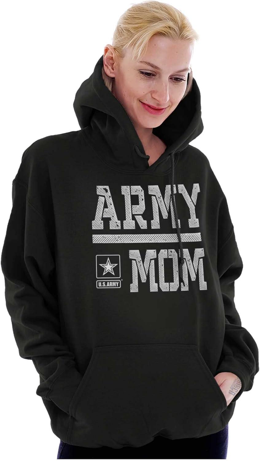 imageBrisco Brands US Army Mom Military Soldier Pride Hoodie Sweatshirt WomenBlack