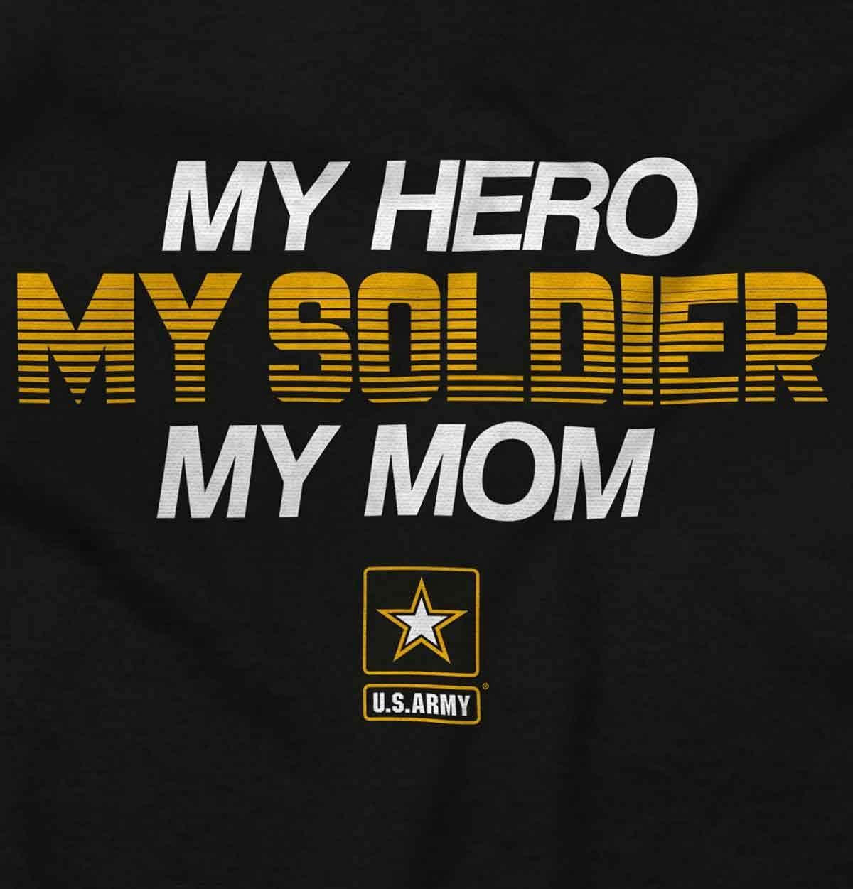 imageBrisco Brands US Army My Mom Soldier Hero Baby Romper Boys or GirlsBlack