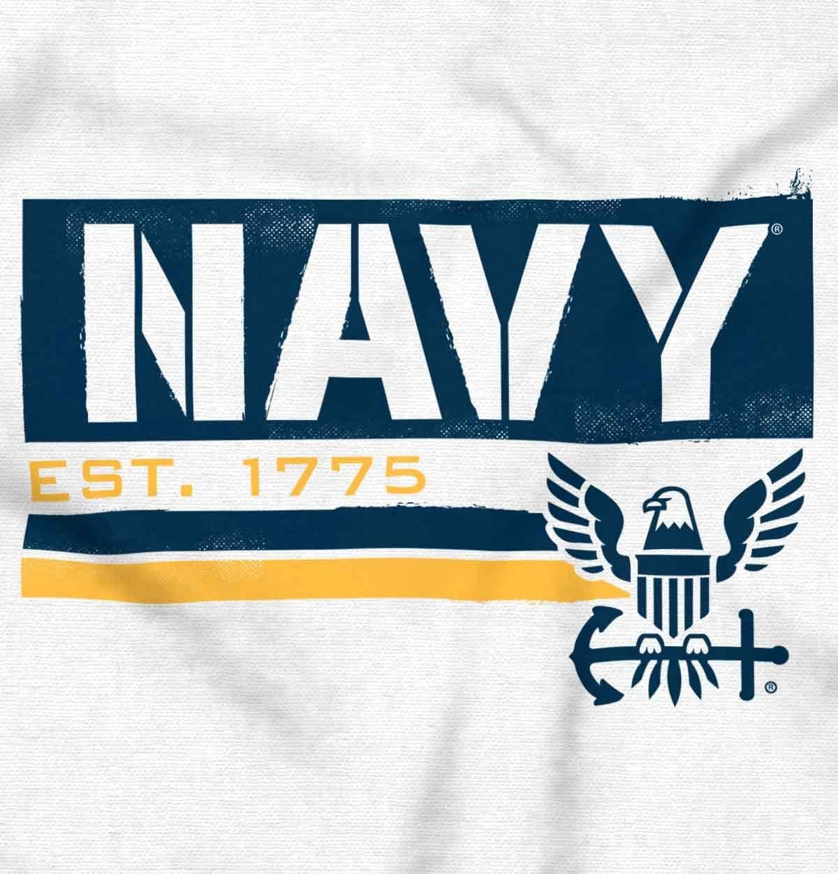 imageBrisco Brands US Navy Est 1775 Eagle Anchor Symbol Zip Up Hoodie Mens WomensWhite