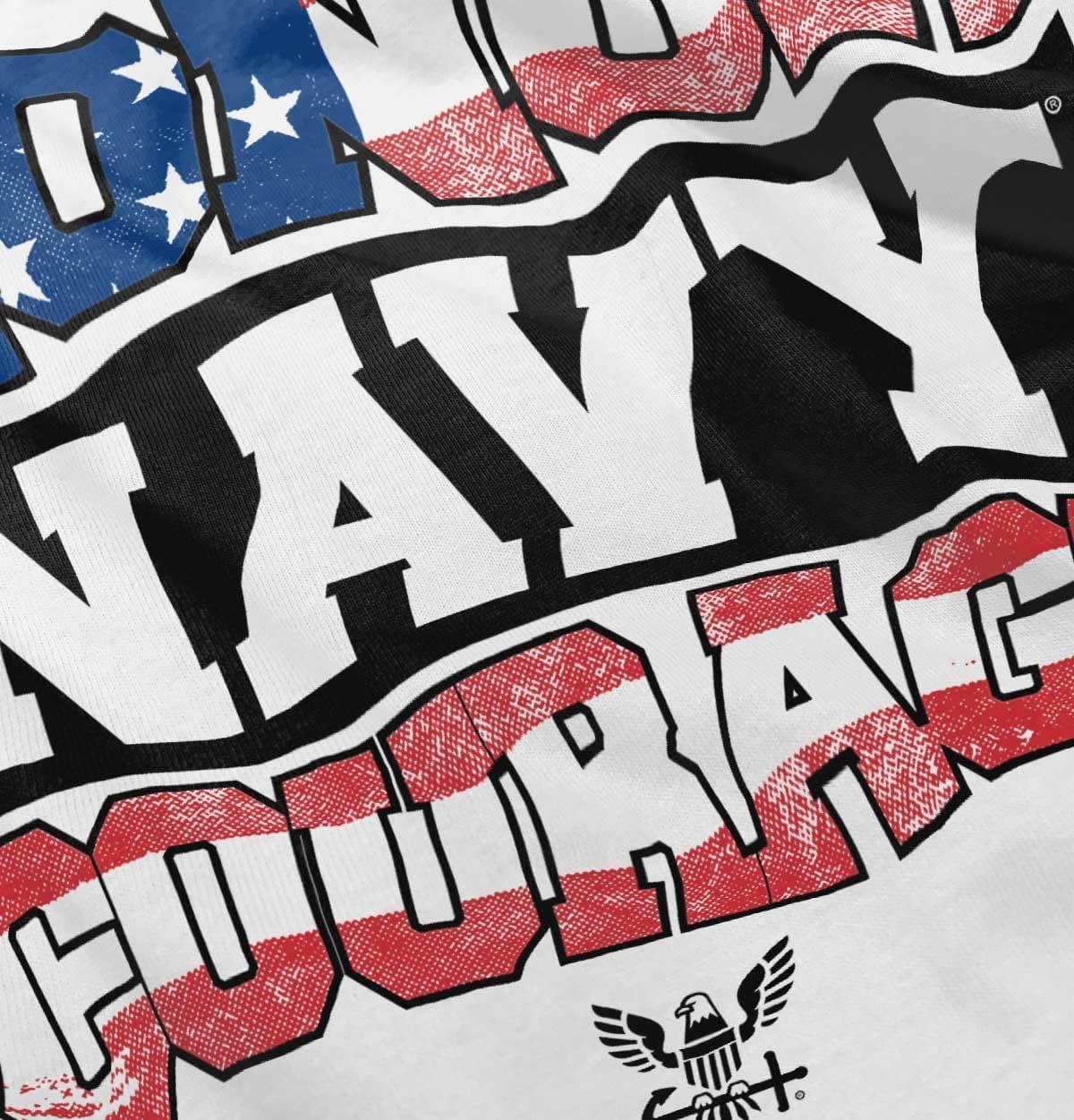 imageBrisco Brands US Navy Honor Courage American Flag Toddler Boy Girl T ShirtWhite