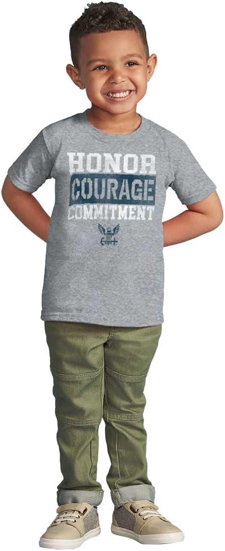 imageBrisco Brands US Navy Honor Courage Commitment Toddler Boy Girl T ShirtHeather