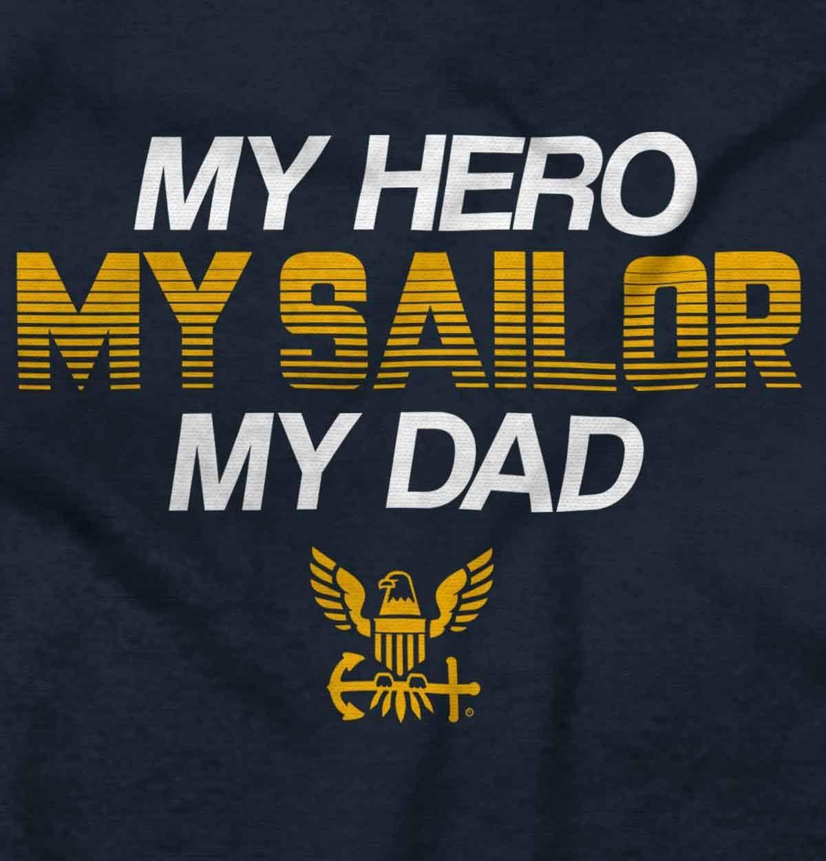 imageBrisco Brands US Navy Logo My Dad Hero Sailor Baby Romper Boys or GirlsNavy