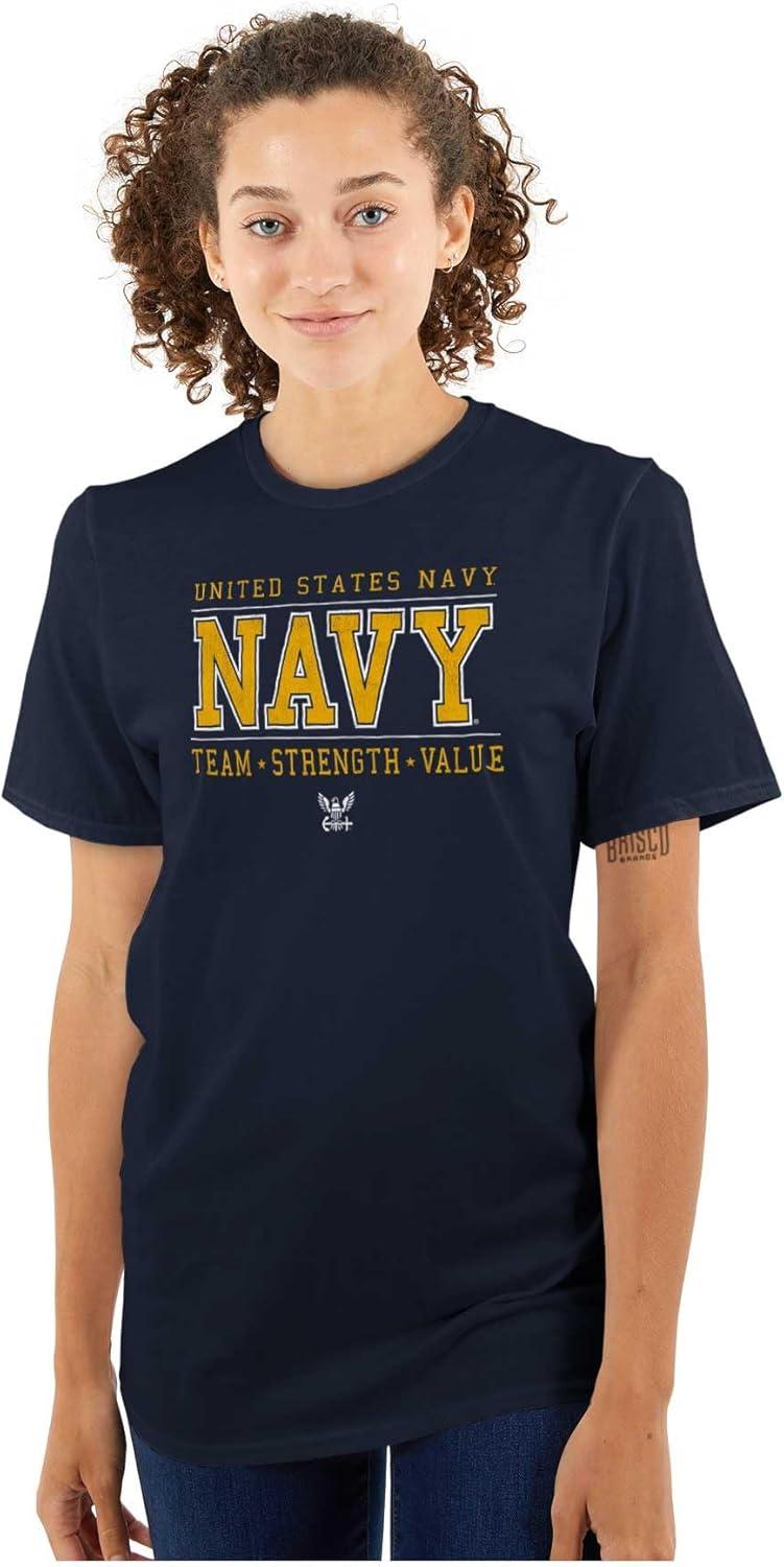 imageBrisco Brands US Navy Logo Team Strength Value Graphic T Shirt Men or WomenNavy