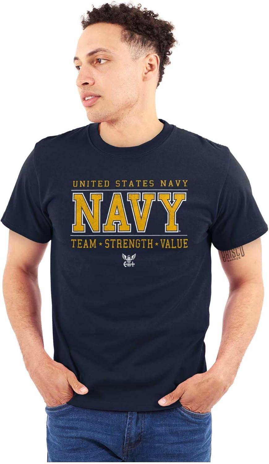 imageBrisco Brands US Navy Logo Team Strength Value Graphic T Shirt Men or WomenNavy
