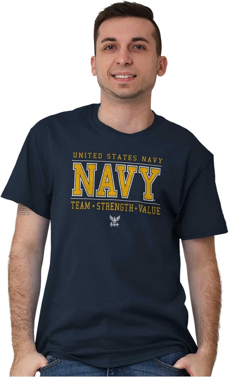 imageBrisco Brands US Navy Logo Team Strength Value Graphic T Shirt Men or WomenNavy
