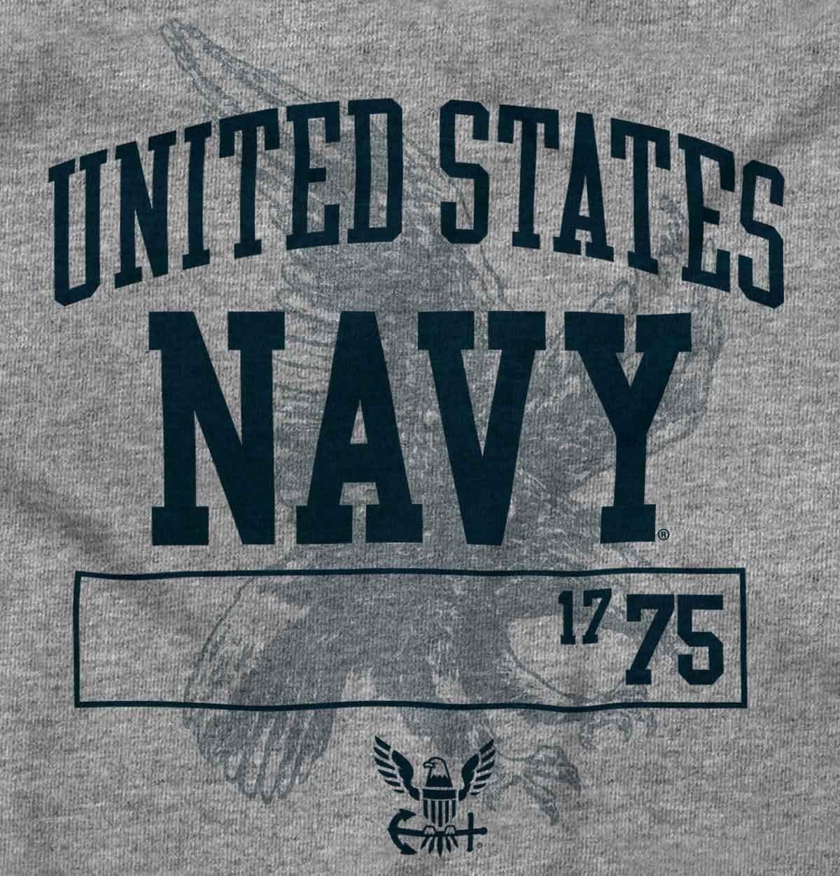 imageBrisco Brands United States Navy 1775 Eagle Anchor Zip Up Hoodie Mens WomensSport Grey