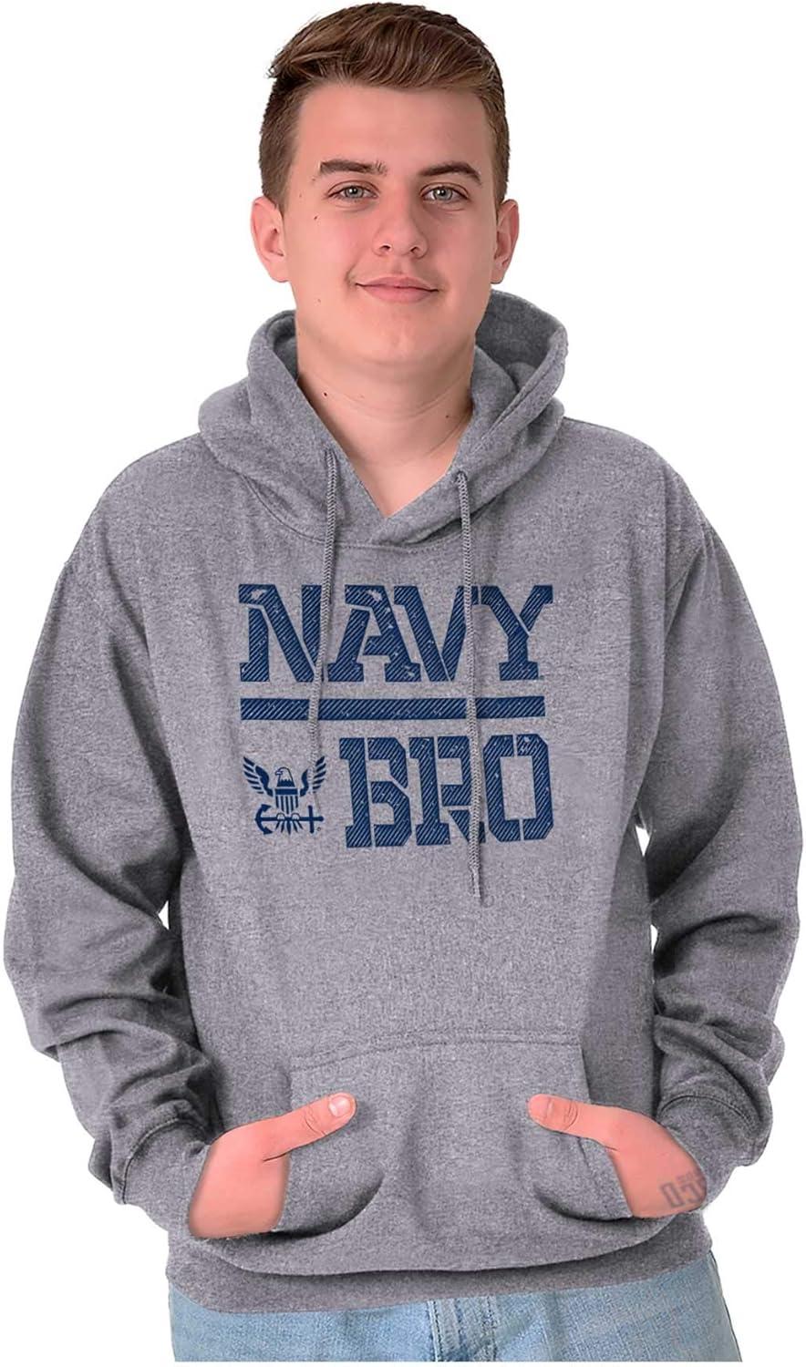 imageBrisco Brands United States Navy Brother Armed Forces Hoodie Hooded Sweatshirt MenSport Grey