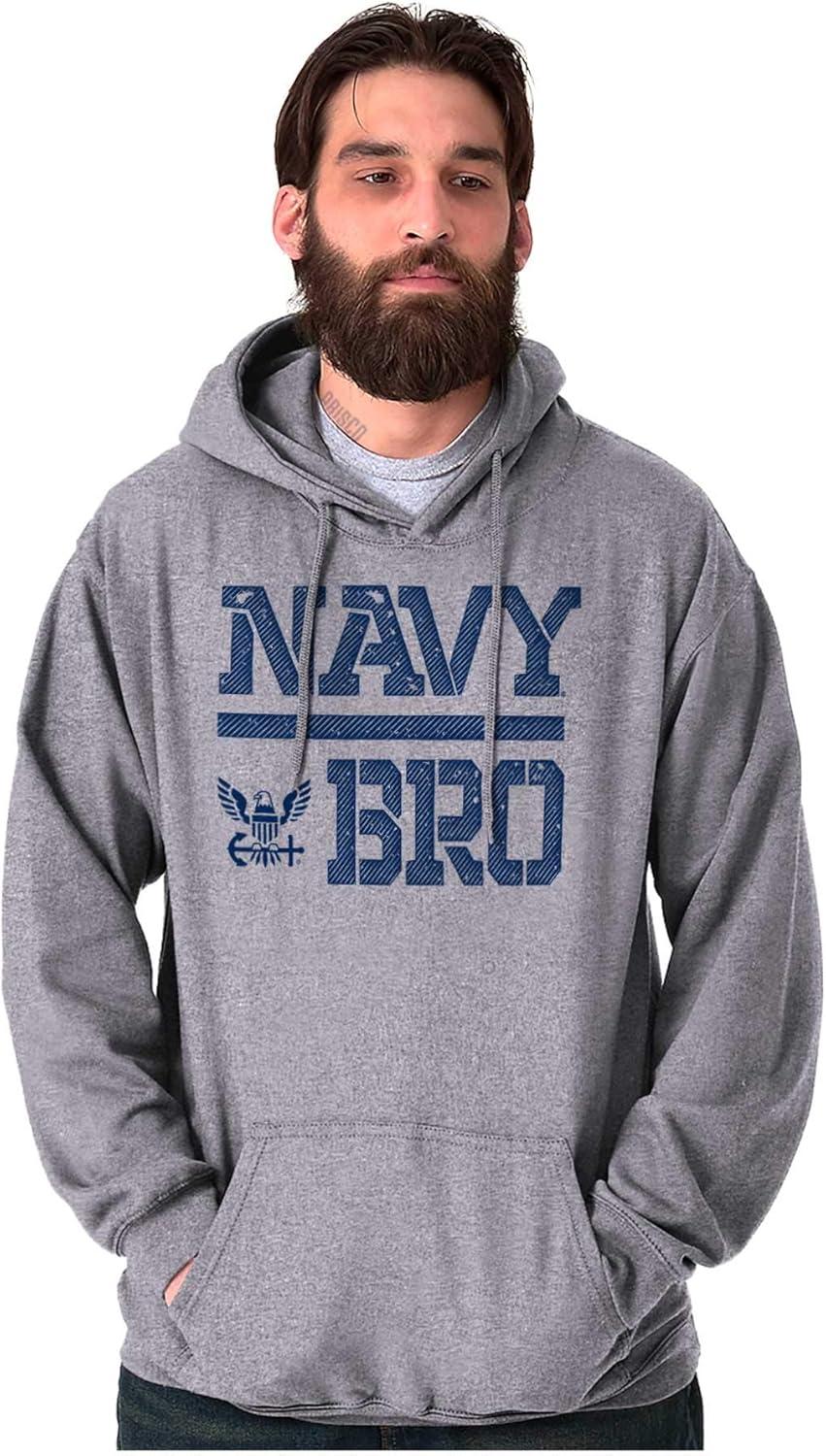 imageBrisco Brands United States Navy Brother Armed Forces Hoodie Hooded Sweatshirt MenSport Grey