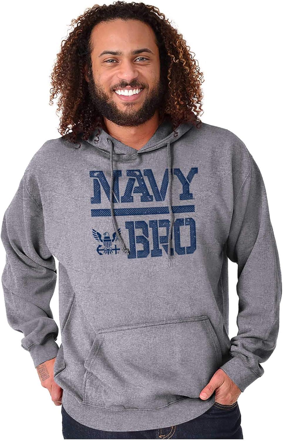 imageBrisco Brands United States Navy Brother Armed Forces Hoodie Hooded Sweatshirt MenSport Grey