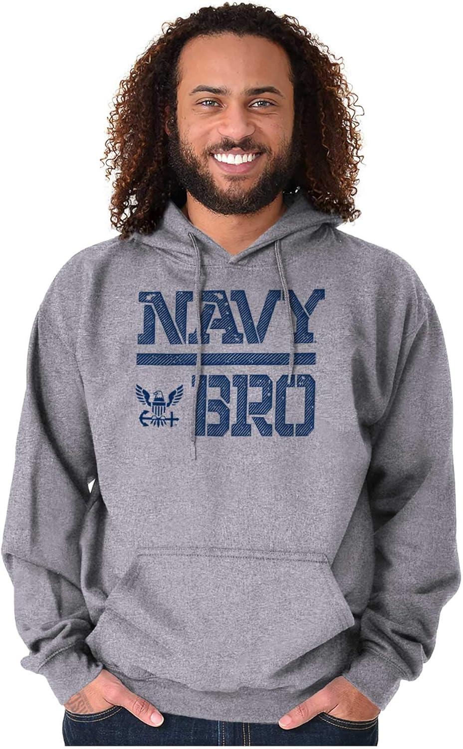 imageBrisco Brands United States Navy Brother Armed Forces Hoodie Hooded Sweatshirt MenSport Grey