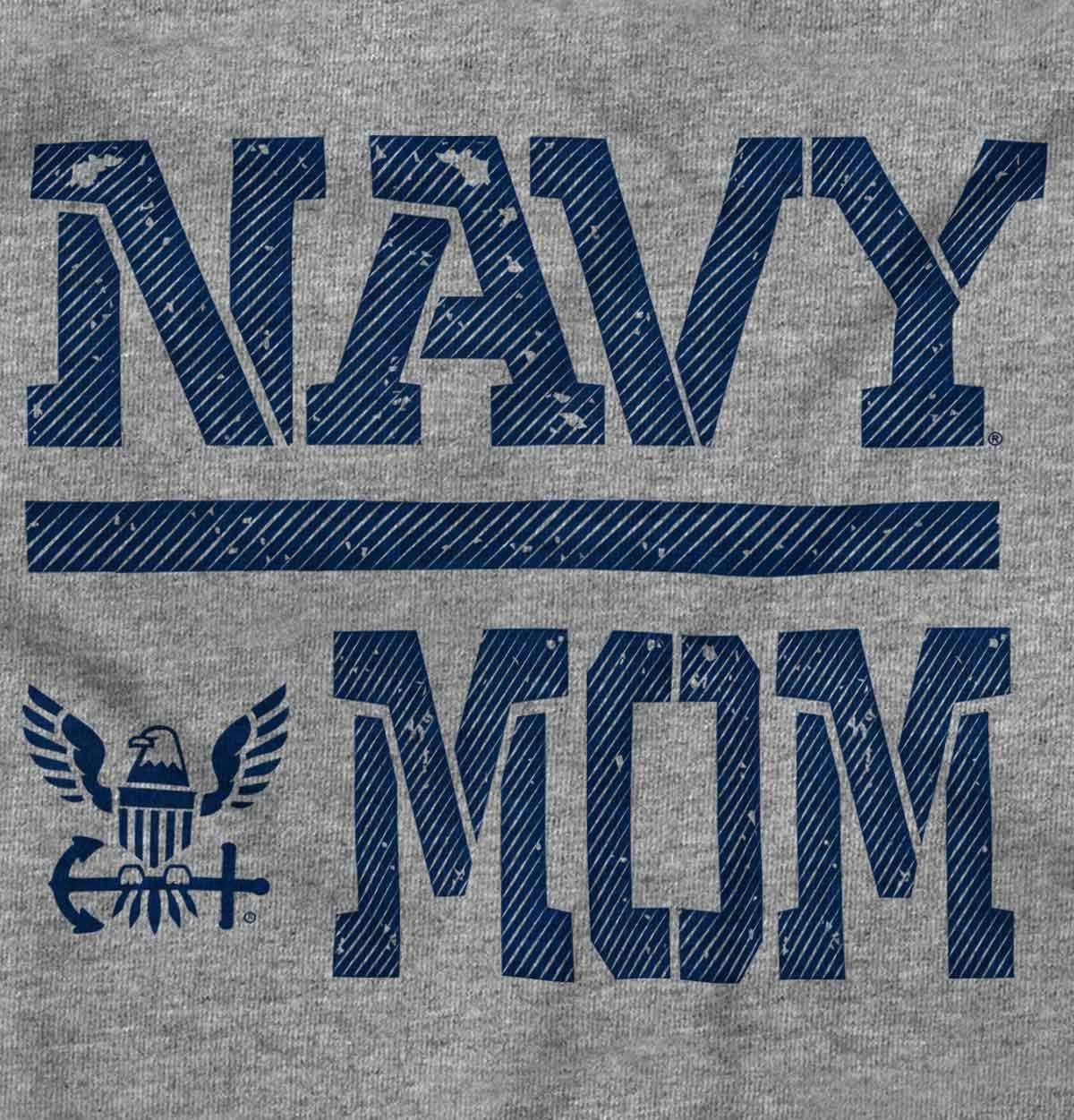 imageBrisco Brands United States Navy Proud Military Mom Hoodie Sweatshirt WomenSport Grey