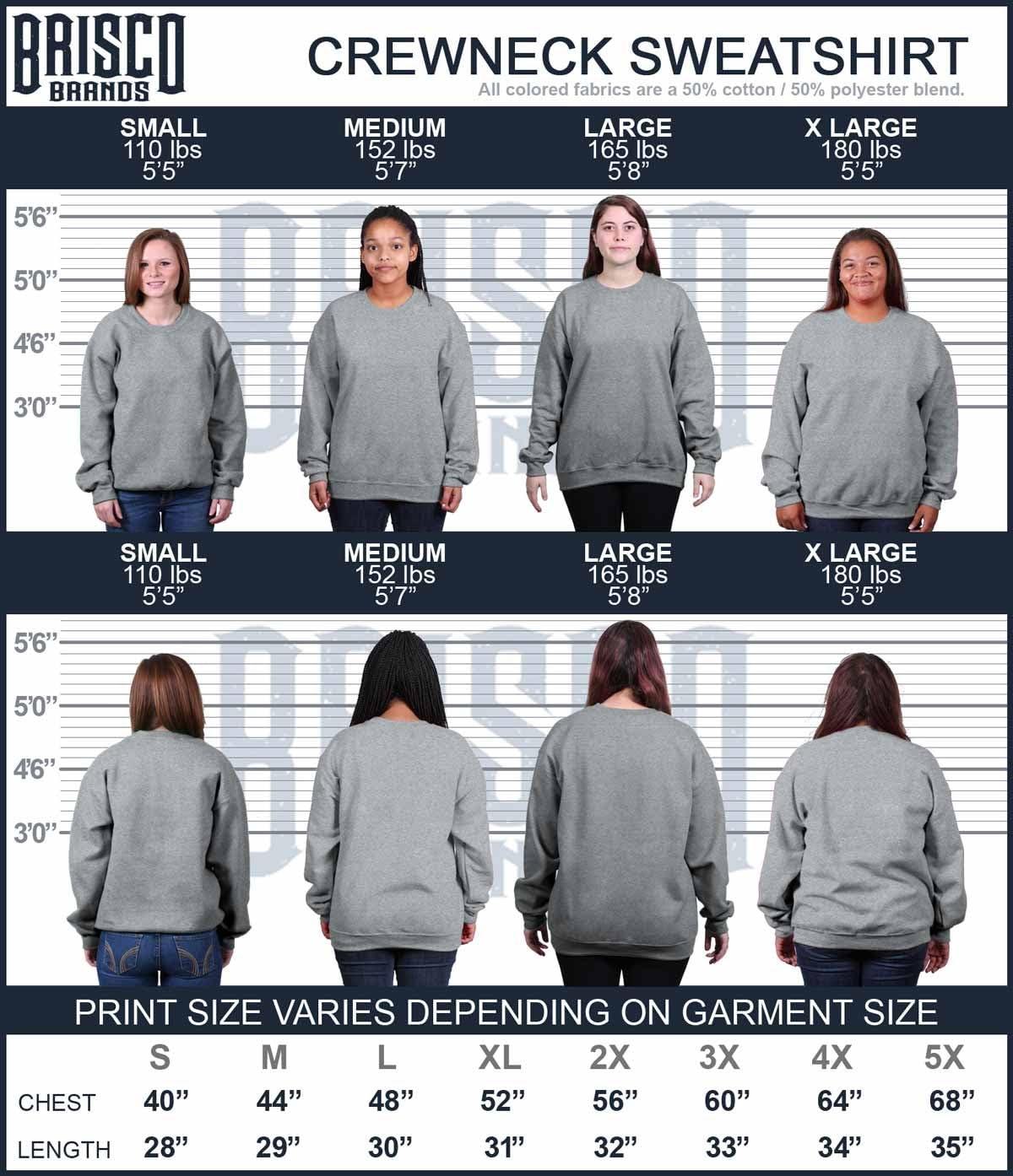 imageBrisco Brands United States Navy Proud Military Mom Women Crewneck SweatshirtSport Grey